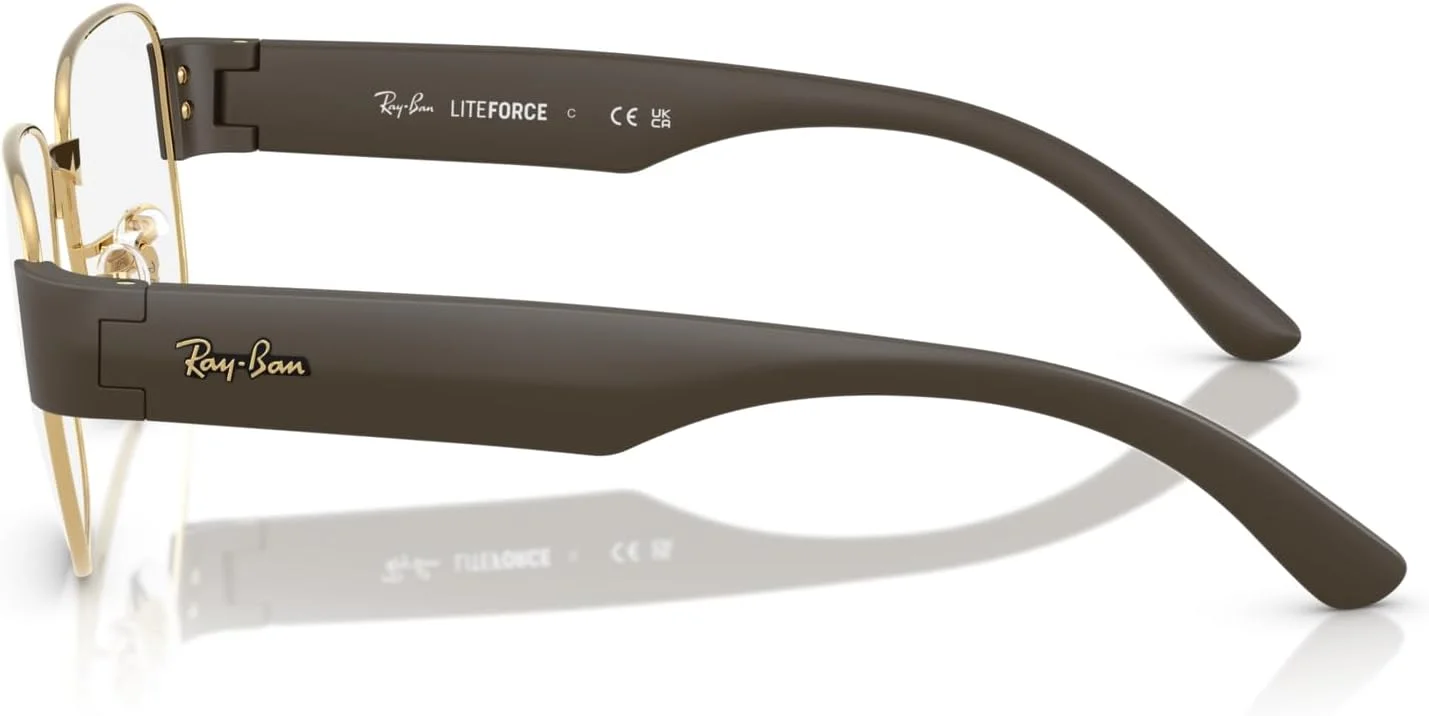 فریم عینک طبی مربعی ری بن RX6532، طلایی/لنز نمایشی، 55 میلی متر