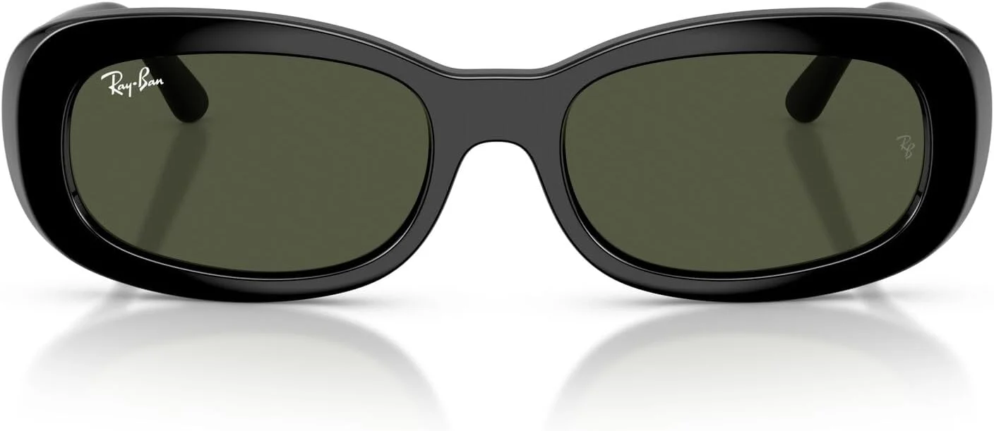 عینک آفتابی زنانه ری بن مدل RB2221 Ritual با فریم بیضی، مشکی/سبز، سایز 56 میلی متر