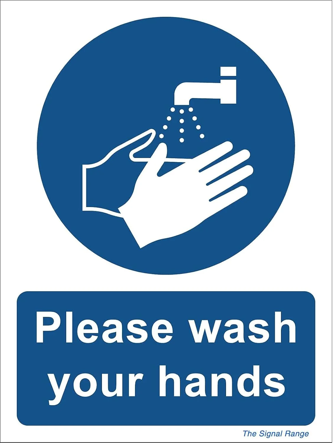 مجموعه 5 عددی علامت ایمنی چسبی سیگنال رنج 135mm x 180mm - لطفا دست های خود را بشویید