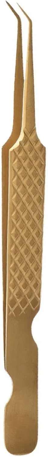 موچین زاویه 45 درجه الماسه LOZZBY مناسب اکستنشن مژه (طلایی)، موچین استیل ضد زنگ ژاپنی با جعبه فوق العاده موچین زاویه 45 درجه الماسه LOZZBY مناسب اکستنشن مژه (طلایی)، موچین استیل ضد زنگ ژاپنی با جعبه فوق العاده