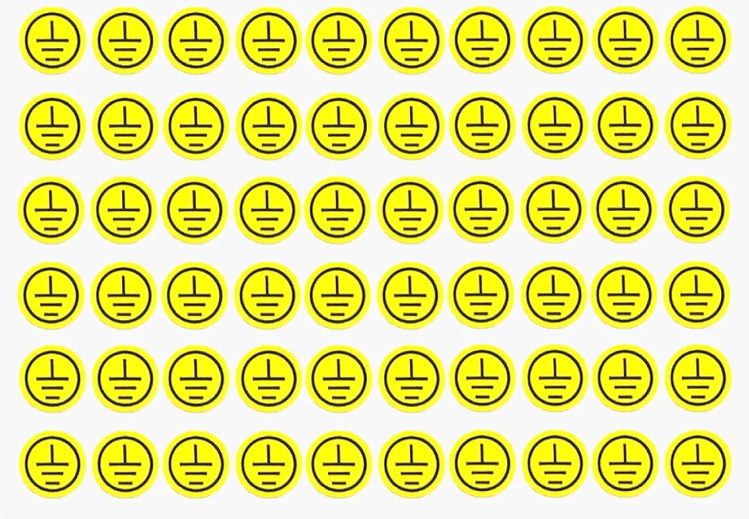 برچسب ترمینال اتصال به زمین ISO، ایمنی، 60 عددی، چسبی، علامت هشدار ایمنی الکتریکی، ضد آب، نشانگر اتصال به زمین