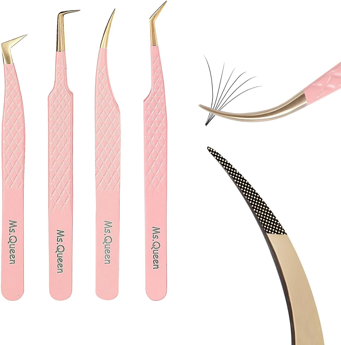 موچین مژه Ms.Queen برای اکستنشن مژه، ست موچین 4 عددی با نوک فیبری دقیق، گیره 45 90 درجه، مدل چکمه ای L شکل، انحنا دار، برای جداسازی مژه موچین مژه Ms.Queen برای اکستنشن مژه، ست موچین 4 عددی با نوک فیبری دقیق، گیره 45 90 درجه، مدل چکمه ای L شکل، انحنا دار، برای جداسازی مژه