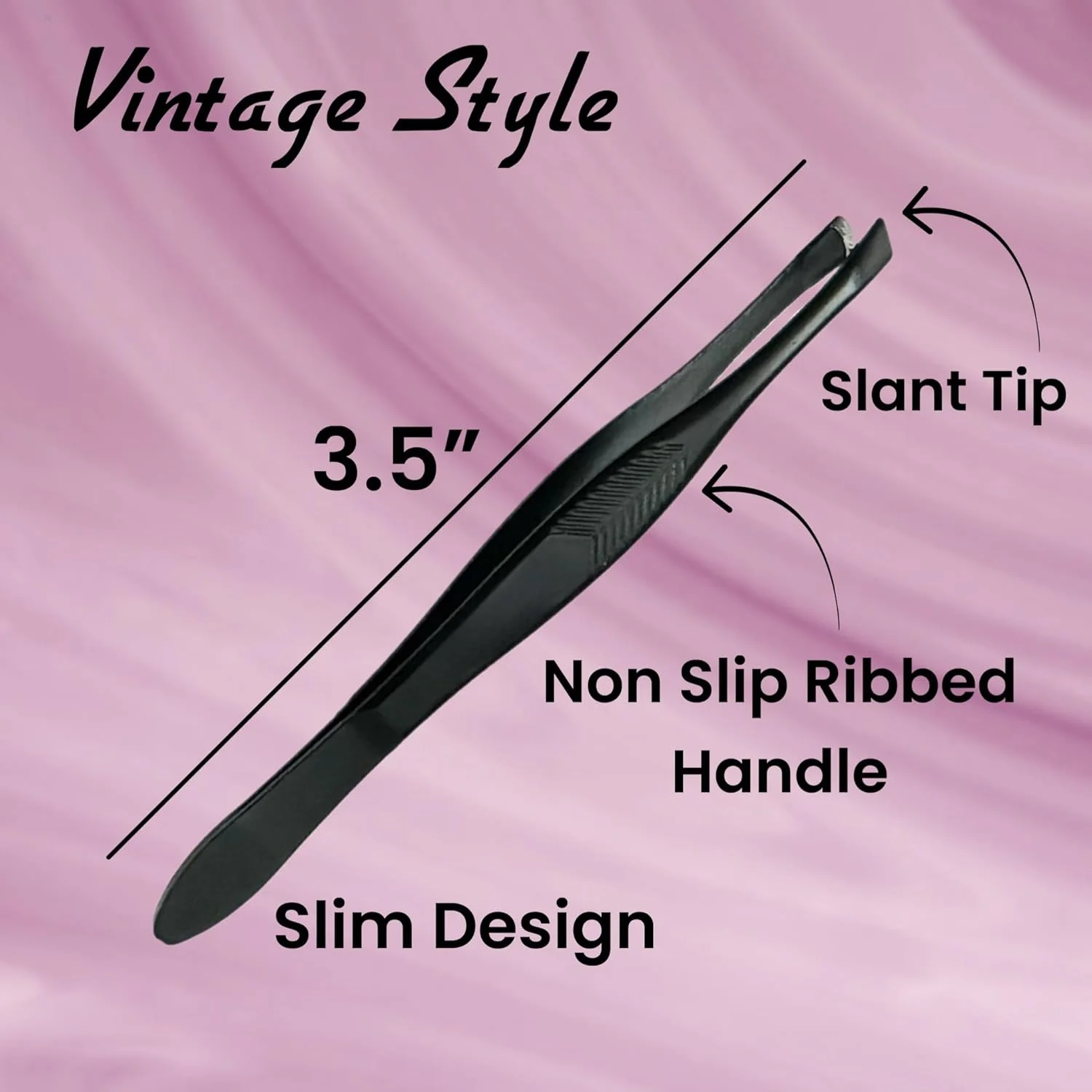 موچین استیل ضد زنگ حرفه ای نوک کج آجدار مدل وینتیج ALAZCO، دقت عالی برای برداشتن موهای صورت، خرده چوب و موهای زیر پوستی (مشکی) موچین استیل ضد زنگ حرفه ای نوک کج آجدار مدل وینتیج ALAZCO، دقت عالی برای برداشتن موهای صورت، خرده چوب و موهای زیر پوستی (مشکی)