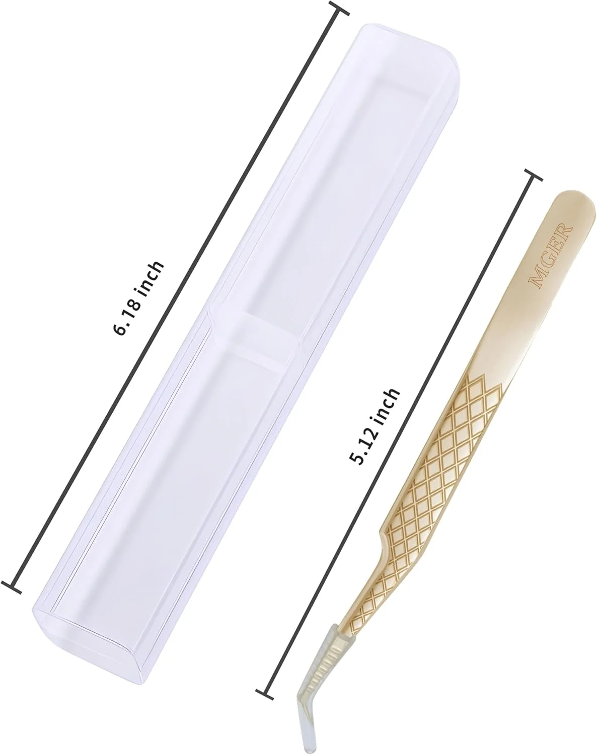 موچین مژه MGER برای اکستنشن مژه، الماس گیره 45 درجه نوک فیبر موچین اکستنشن مژه والیوم، طلایی (موچین 45 درجه) موچین مژه MGER برای اکستنشن مژه، الماس گیره 45 درجه نوک فیبر موچین اکستنشن مژه والیوم، طلایی (موچین 45 درجه)