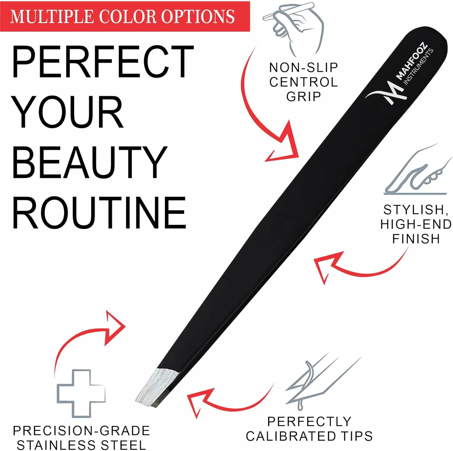 موچین حرفه ای ابزار محفوظ، موچین ابرو - دقت عالی برای موهای صورت، موهای زیر پوستی، خرده چوب، جوش سر سیاه و از بین برنده کنه (صورتی) ((بسته 1 عددی، مشکی)) (مشکی) موچین حرفه ای ابزار محفوظ، موچین ابرو - دقت عالی برای موهای صورت، موهای زیر پوستی، خرده چوب، جوش سر سیاه و از بین برنده کنه (صورتی) ((بسته 1 عددی، مشکی)) (مشکی)