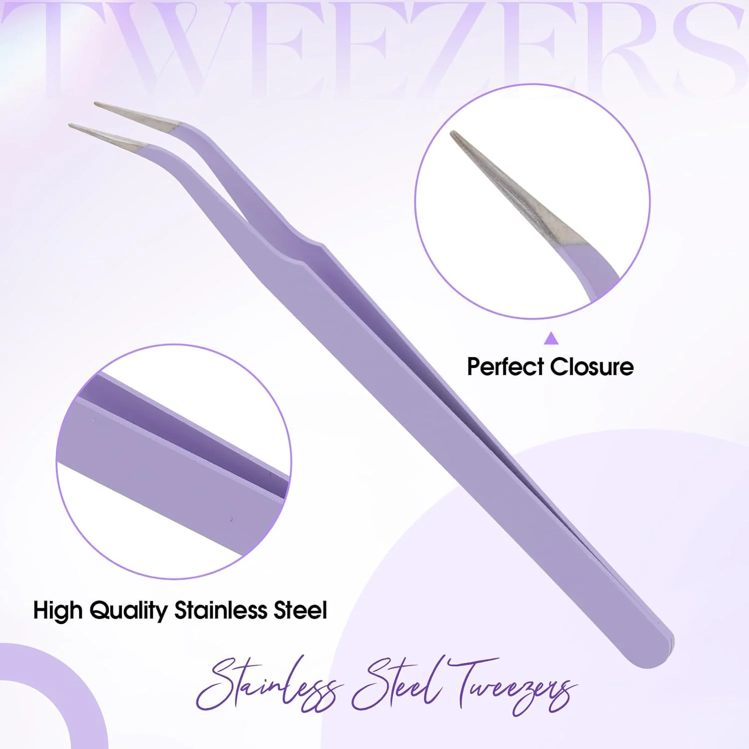 موچین مژه WENDY برای اکستنشن مژه، ابزار دقیق استیل ضد زنگ با نوک فیبری برای مژه مصنوعی، موچین مژه با حجم مگا و دقت بالا مناسب برای استفاده در منزل موچین مژه WENDY برای اکستنشن مژه، ابزار دقیق استیل ضد زنگ با نوک فیبری برای مژه مصنوعی، موچین مژه با حجم مگا و دقت بالا مناسب برای استفاده در منزل