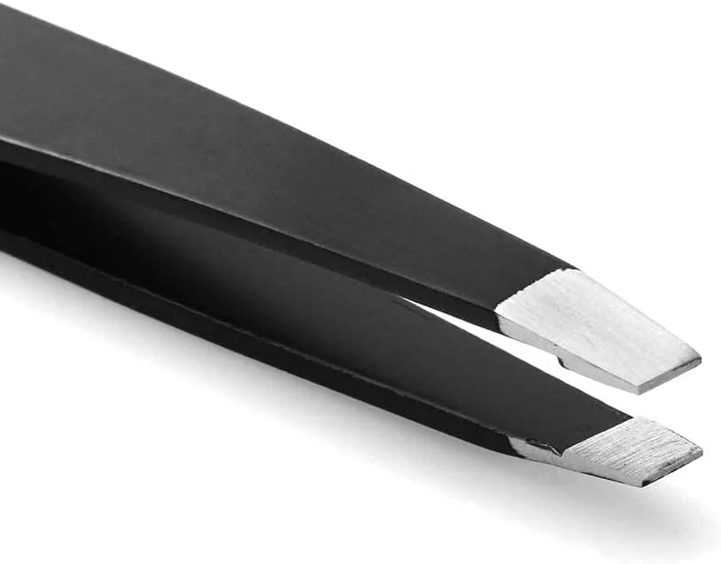 موچین آفرترن برای موهای صورت زنان و مردان، موچین حرفه ای استیل ضد زنگ با روکش مشکی، موچین دقیق با نوک مورب و نوک تیز برای موهای زیر پوستی (مشکی) موچین آفرترن برای موهای صورت زنان و مردان، موچین حرفه ای استیل ضد زنگ با روکش مشکی، موچین دقیق با نوک مورب و نوک تیز برای موهای زیر پوستی (مشکی)