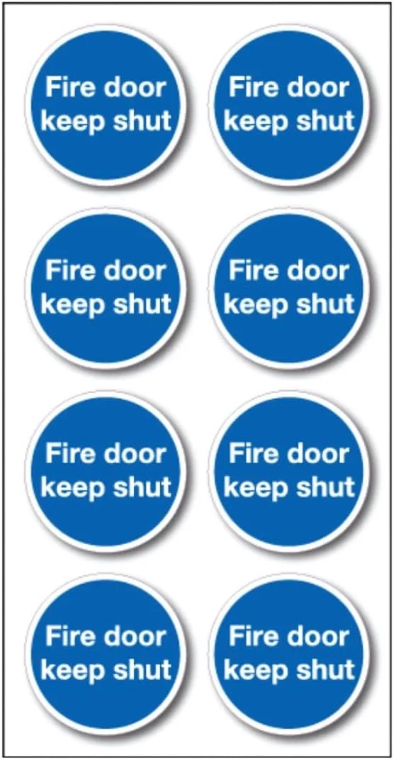 برچسب های ایمنی درب آتش نشانی - بسته 8 تایی برچسب ایمنی 75 میلی متری - علائم ایمنی آتش نشانی وینیل خود چسب برای درها