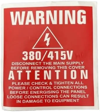 (بسته 100 عددی) برچسب هشدار دهنده 380/415 ولت | علامت ایمنی تابلوی برق | برچسب احتیاط ولتاژ بالا برای کلیدهای برق، جعبه توزیع، پانل های جداکننده | برچسب ایمنی PVC چسبی