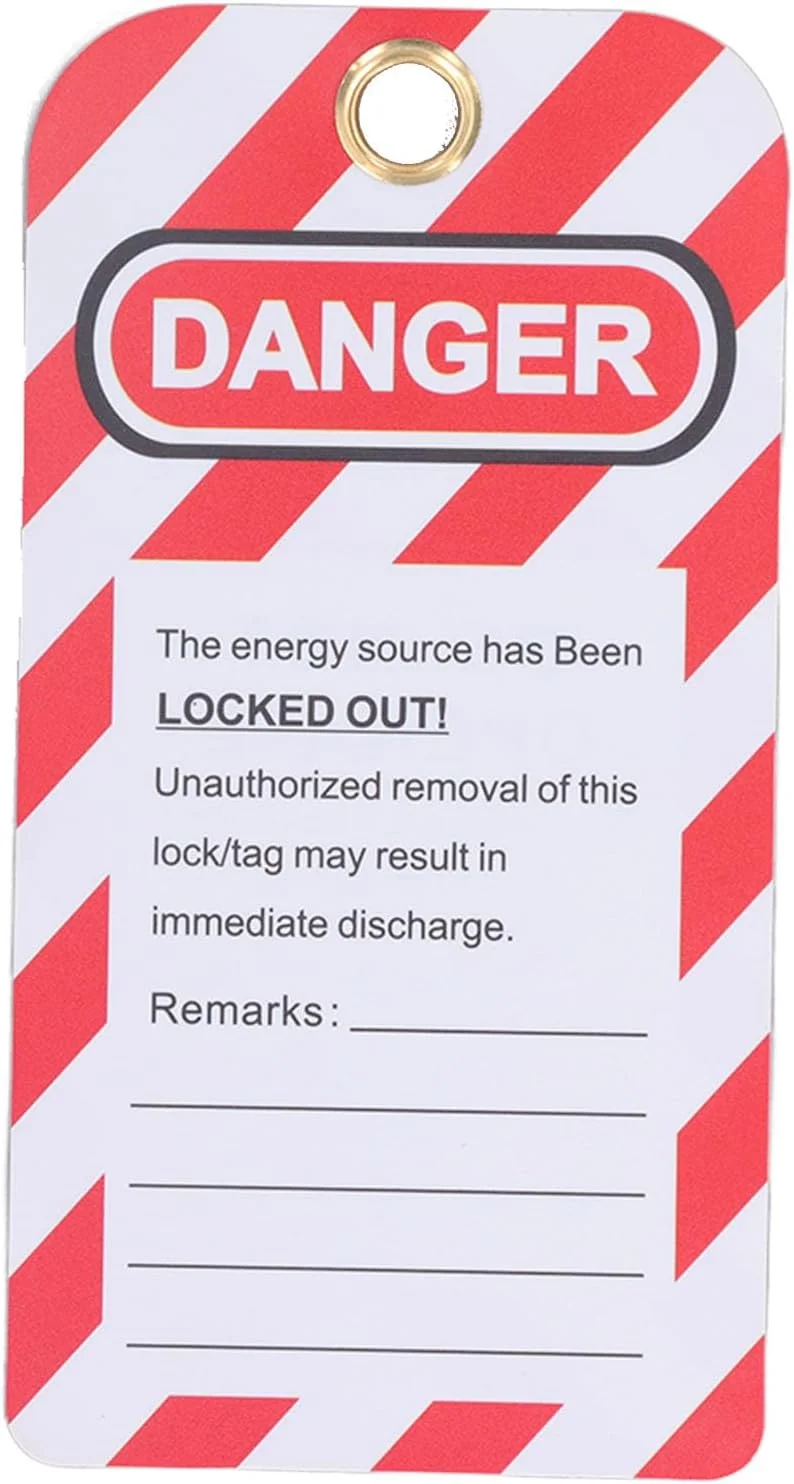 کیت قفل برچسب گذاری OVAQUIXI، جنس PVC، شامل 20 عدد علامت ایمنی برای کارهای صنعتی و معدنی