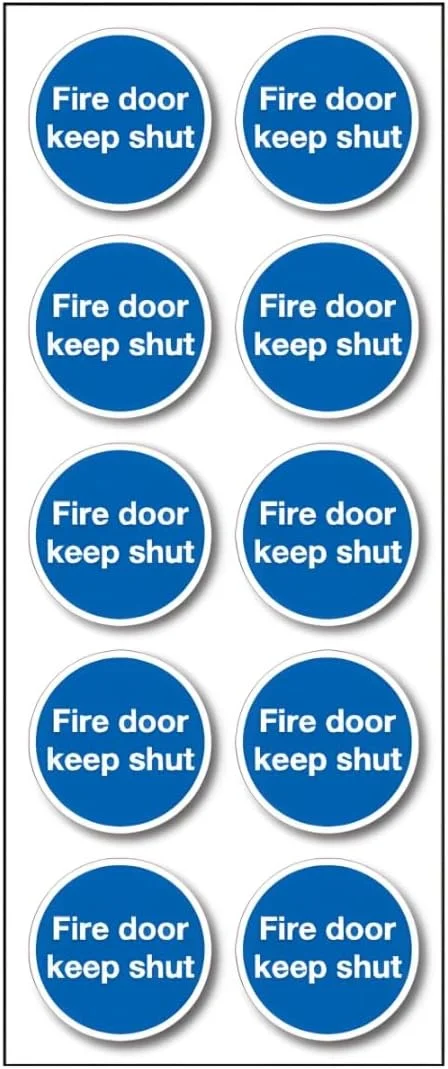 برچسب های ایمنی درب آتش نشانی - بسته 10 عددی برچسب ایمنی 75 میلی متری - علائم ایمنی آتش نشانی وینیل خود چسب برای درب ها
