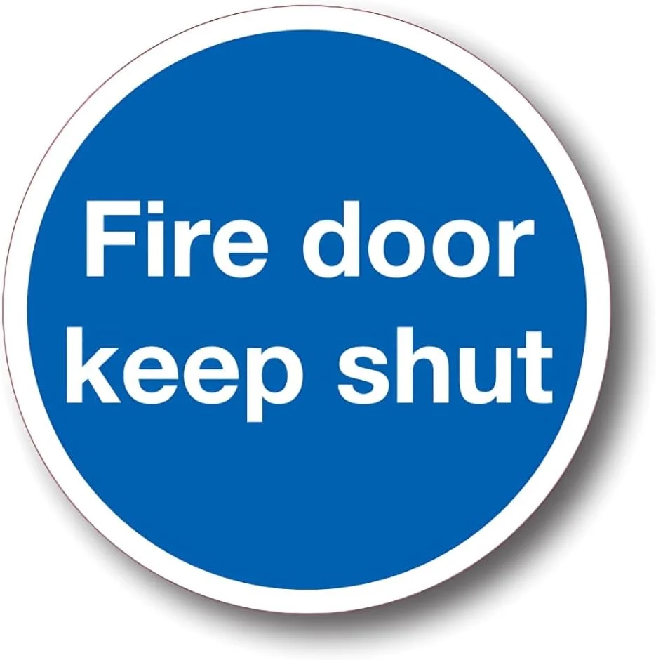 برچسب های ایمنی درب ضد حریق - بسته 6 عددی برچسب ایمنی 75 میلی متری - علائم ایمنی آتش نشانی وینیل خود چسب برای درب ها