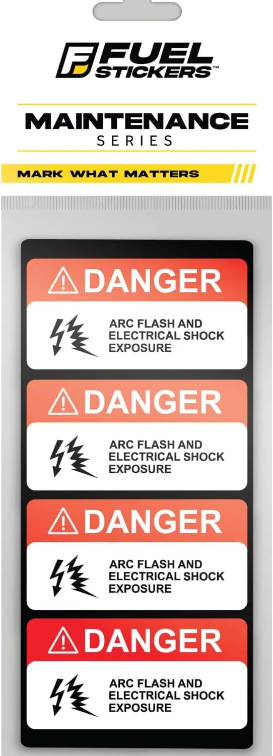 برچسب های خطر قوس الکتریکی (کوچک) | علائم سنگین برای ماشین آلات و تجهیزات | برچسب های ایمنی مقاوم در برابر آب و هوا و بسیار بادوام - ساخت ایالات متحده آمریکا (2x1 اینچ)، بسته 20 عددی