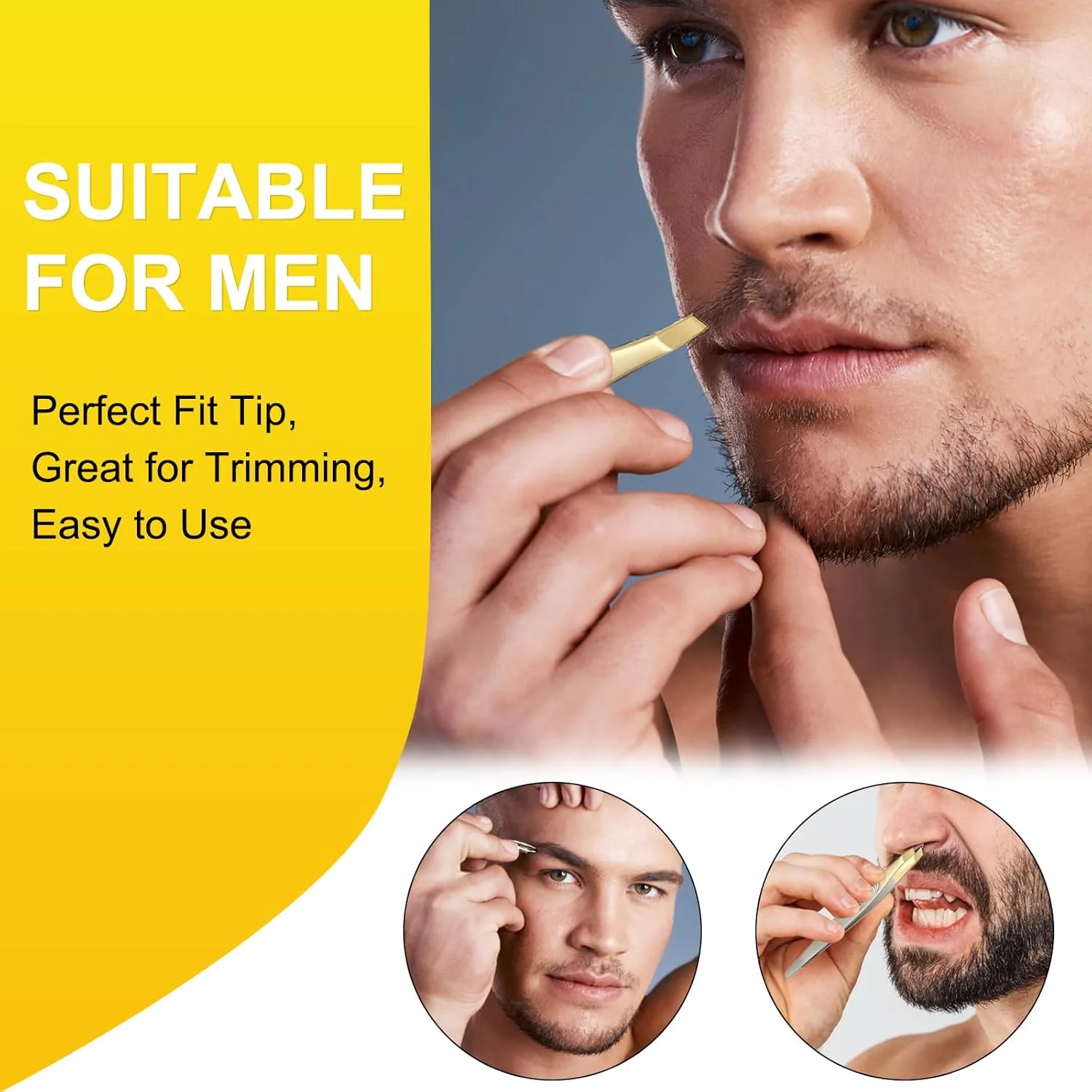 موچین KASTWAVE، ست موچین ابرو 3 عددی، موچین نوک کج استیل ضد زنگ، موبر صورت برای زنان و مردان موچین KASTWAVE، ست موچین ابرو 3 عددی، موچین نوک کج استیل ضد زنگ، موبر صورت برای زنان و مردان