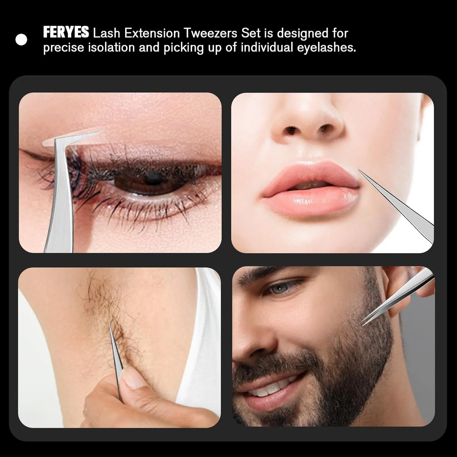 موچین FERYES با نوک تیز، انبر صاف و منحنی برای اکستنشن مژه، جدا کردن و کاشت مژه والیوم 6D 3D، موچین حرفه ای کلاسیک مژه، 2 عدد موچین FERYES با نوک تیز، انبر صاف و منحنی برای اکستنشن مژه، جدا کردن و کاشت مژه والیوم 6D 3D، موچین حرفه ای کلاسیک مژه، 2 عدد