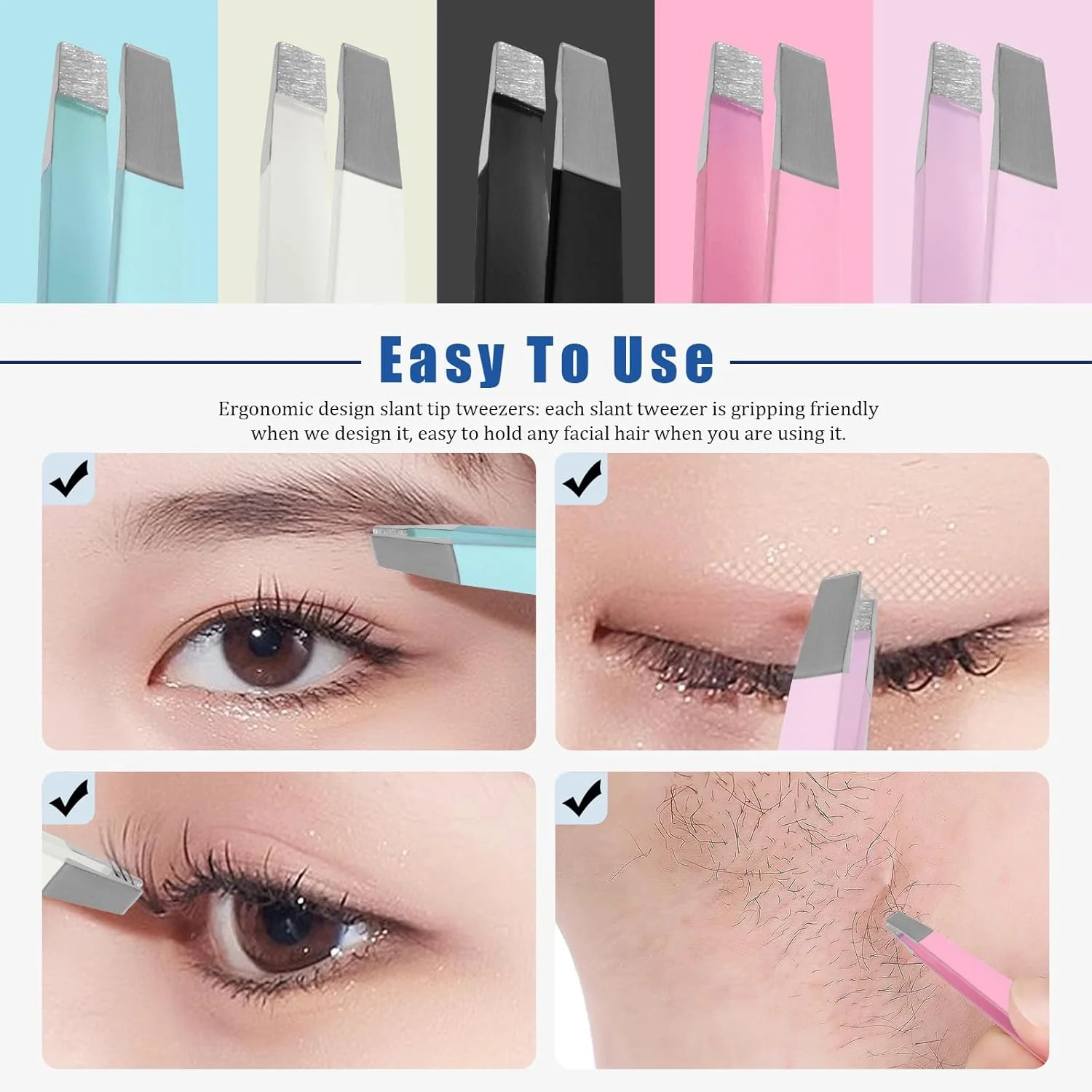 Glarks 12 عدد موچین ابرو بنفش، موچین نوک کج استیل ضد زنگ، موچین دقیق حرفه ای موهای صورت و ابرو برای مردان و زنان Glarks 12 عدد موچین ابرو بنفش، موچین نوک کج استیل ضد زنگ، موچین دقیق حرفه ای موهای صورت و ابرو برای مردان و زنان