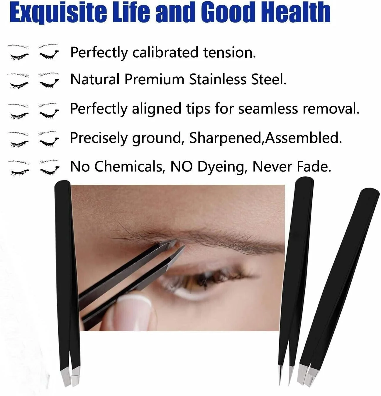 موچین حرفه ای نوک کج SS INSTRUMENTX برای موهای صورت زنان و مردان، موچین استیل ضد زنگ دقیق برای موهای زیر پوستی (مشکی مات) موچین حرفه ای نوک کج SS INSTRUMENTX برای موهای صورت زنان و مردان، موچین استیل ضد زنگ دقیق برای موهای زیر پوستی (مشکی مات)