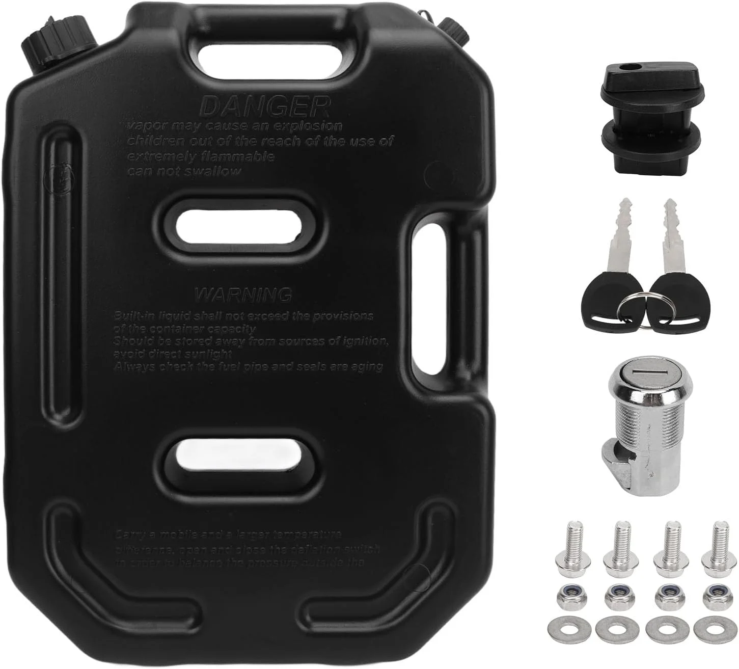 مخزن بنزین Gearwell، مخزن ذخیره بنزین اضطراری ضد ضربه، گالن 10 لیتری / 2.6 پشتیبان بنزین، مناسب برای اکثر موتورسیکلت ها، UTV، ATV، وسایل نقلیه آفرود (ABS)