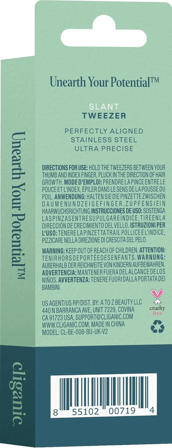 موچین ابرو حرفه ای Cliganic، نوک مورب دقیق 2.0 مشکی (مدل بهبود یافته) | موچین مو برای آقایان و خانم ها، فولاد ضد زنگ | بهترین برای کندن موهای صورت و چانه موچین ابرو حرفه ای Cliganic، نوک مورب دقیق 2.0 مشکی (مدل بهبود یافته) | موچین مو برای آقایان و خانم ها، فولاد ضد زنگ | بهترین برای کندن موهای صورت و چانه