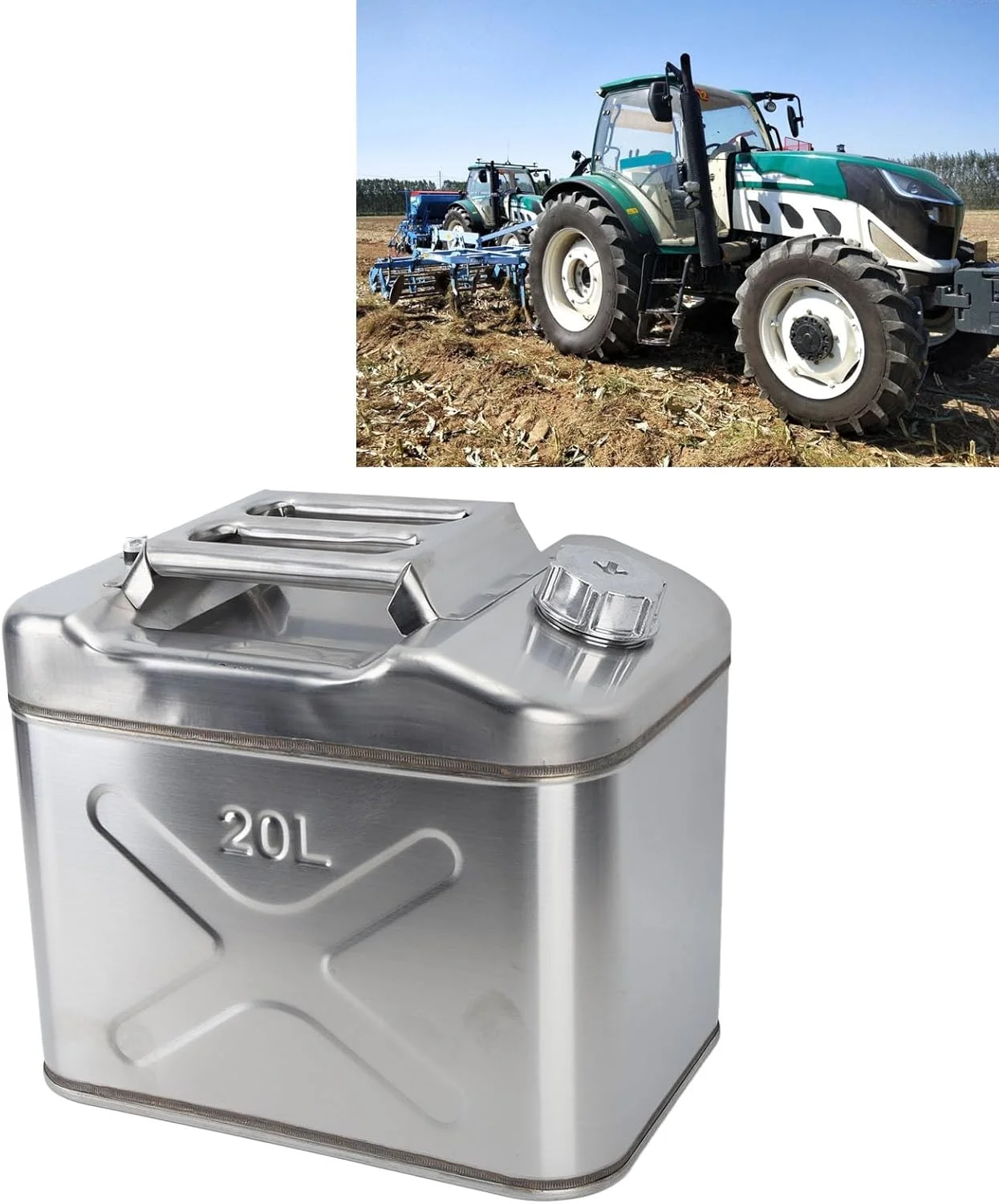 گالن سوخت 20 لیتری Gearwell از جنس استیل ضد زنگ، مقاوم در برابر خوردگی، قابل حمل برای بنزین، نفت و گازوئیل گالن سوخت 20 لیتری Gearwell از جنس استیل ضد زنگ، مقاوم در برابر خوردگی، قابل حمل برای بنزین، نفت و گازوئیل