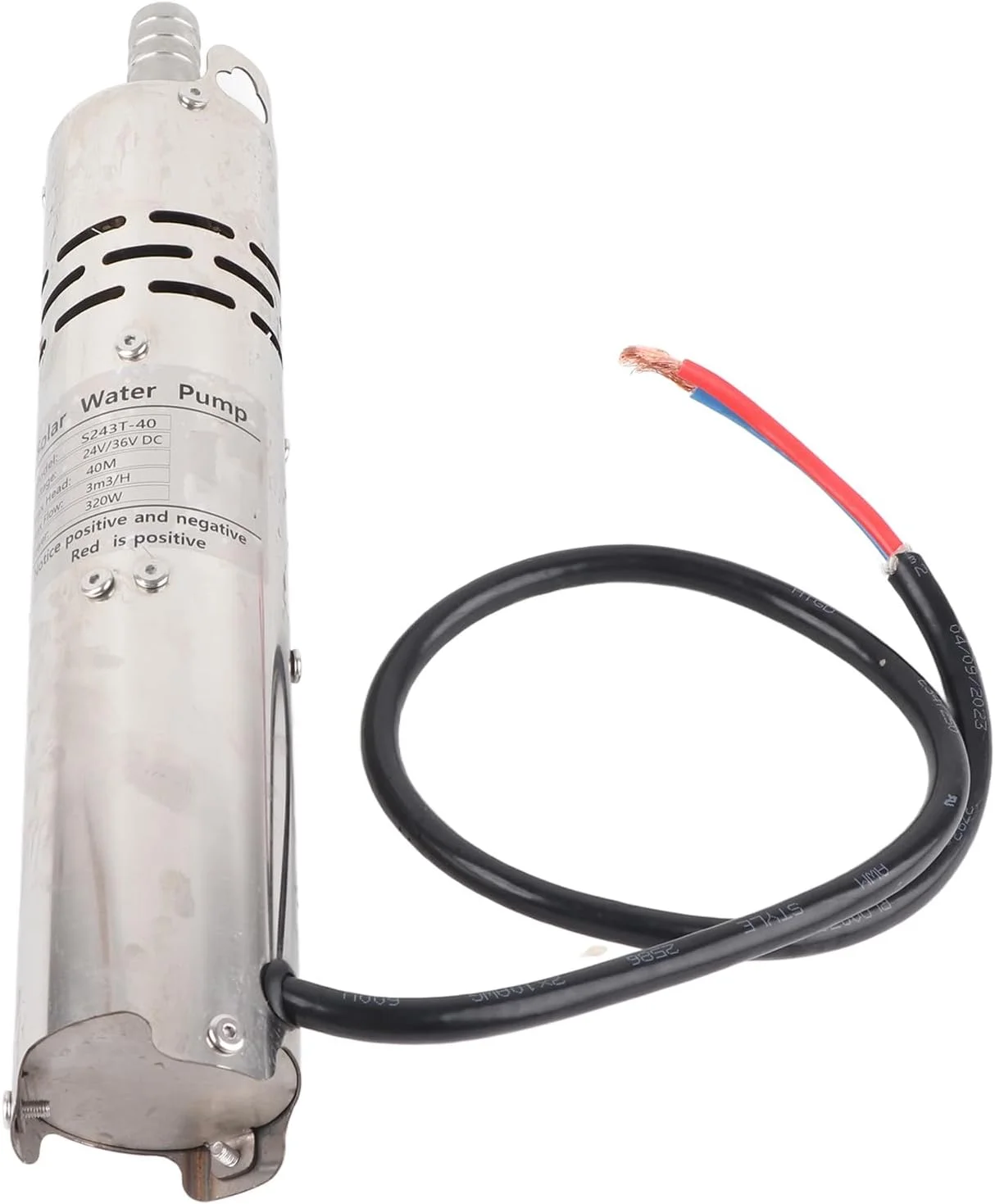 پمپ شناور Gearwell، پمپ آب خورشیدی 24 ولت با موتور DC براشلس، پمپ آهنربای دائم، پمپ چاه عمیق با کنترلر MPPT داخلی (S243T-40) پمپ شناور Gearwell، پمپ آب خورشیدی 24 ولت با موتور DC براشلس، پمپ آهنربای دائم، پمپ چاه عمیق با کنترلر MPPT داخلی (S243T-40)