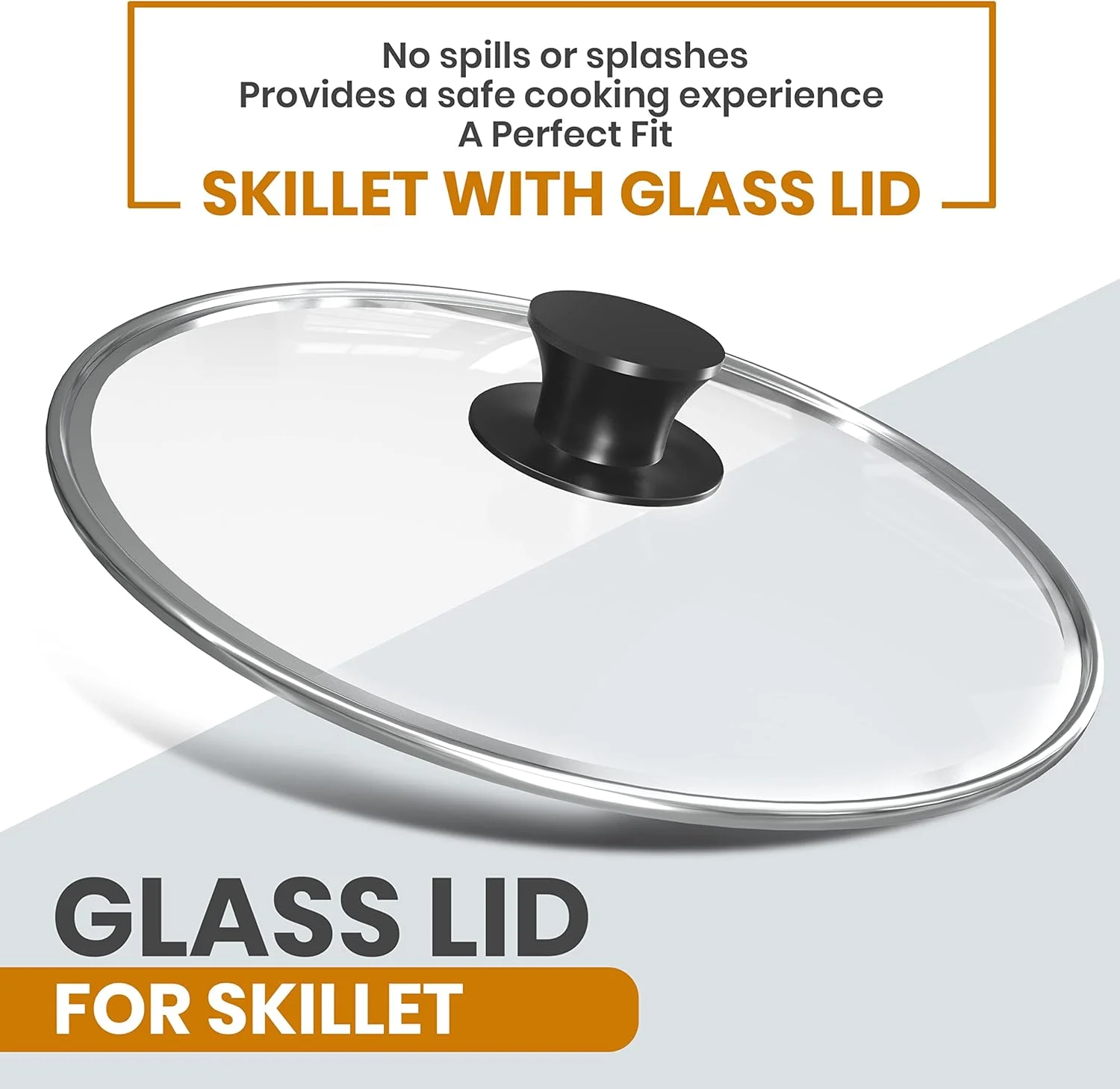 تابه چدنی از پیش روغن‌کاری شده یوتوپیا کیچن سایز 8 اینچ به همراه درب - تابه سرخ کردنی - تابه چدنی - ظروف پخت و پز گریل ایمن برای استفاده در فضای داخلی و خارجی