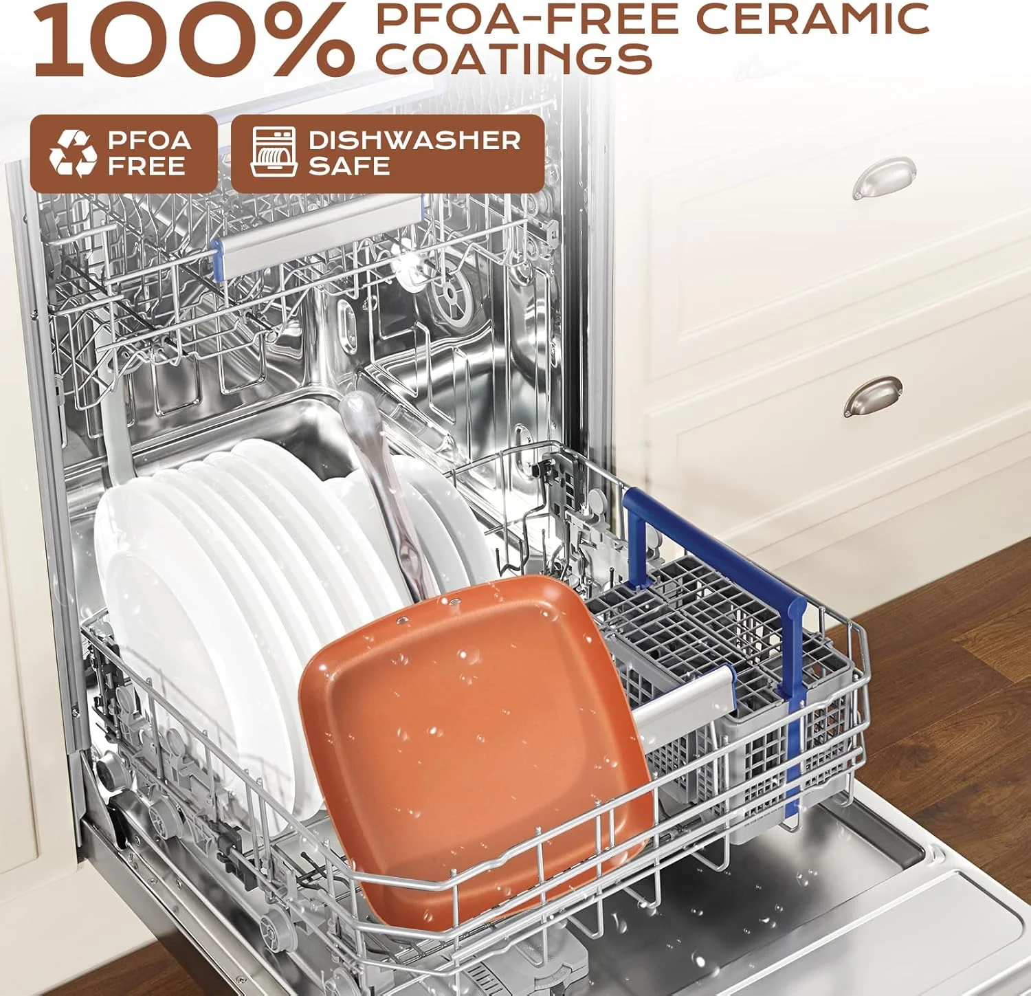 تابه مربع مسی نچسب Toutrop، تابه آشپزی 12 اینچی با پوشش سرامیکی، قابل استفاده در فر و ماشین ظرفشویی، بدون PFOA، مناسب برای استفاده خانگی و انواع اجاق گاز تابه مربع مسی نچسب Toutrop، تابه آشپزی 12 اینچی با پوشش سرامیکی، قابل استفاده در فر و ماشین ظرفشویی، بدون PFOA، مناسب برای استفاده خانگی و انواع اجاق گاز