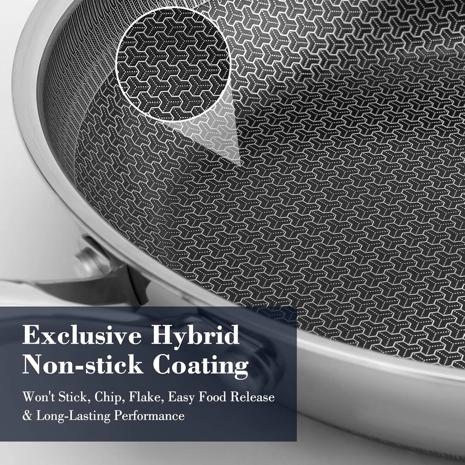 تابه نچسب هیبریدی 12 اینچی Tibbicc، تابه استیل ضد زنگ، تابه سرآشپز با درب، ظروف نچسب بدون PFOA و غیر سمی، قابل شستشو در ماشین ظرفشویی و قابل استفاده در فر، سازگار با اجاق القایی تابه نچسب هیبریدی 12 اینچی Tibbicc، تابه استیل ضد زنگ، تابه سرآشپز با درب، ظروف نچسب بدون PFOA و غیر سمی، قابل شستشو در ماشین ظرفشویی و قابل استفاده در فر، سازگار با اجاق القایی