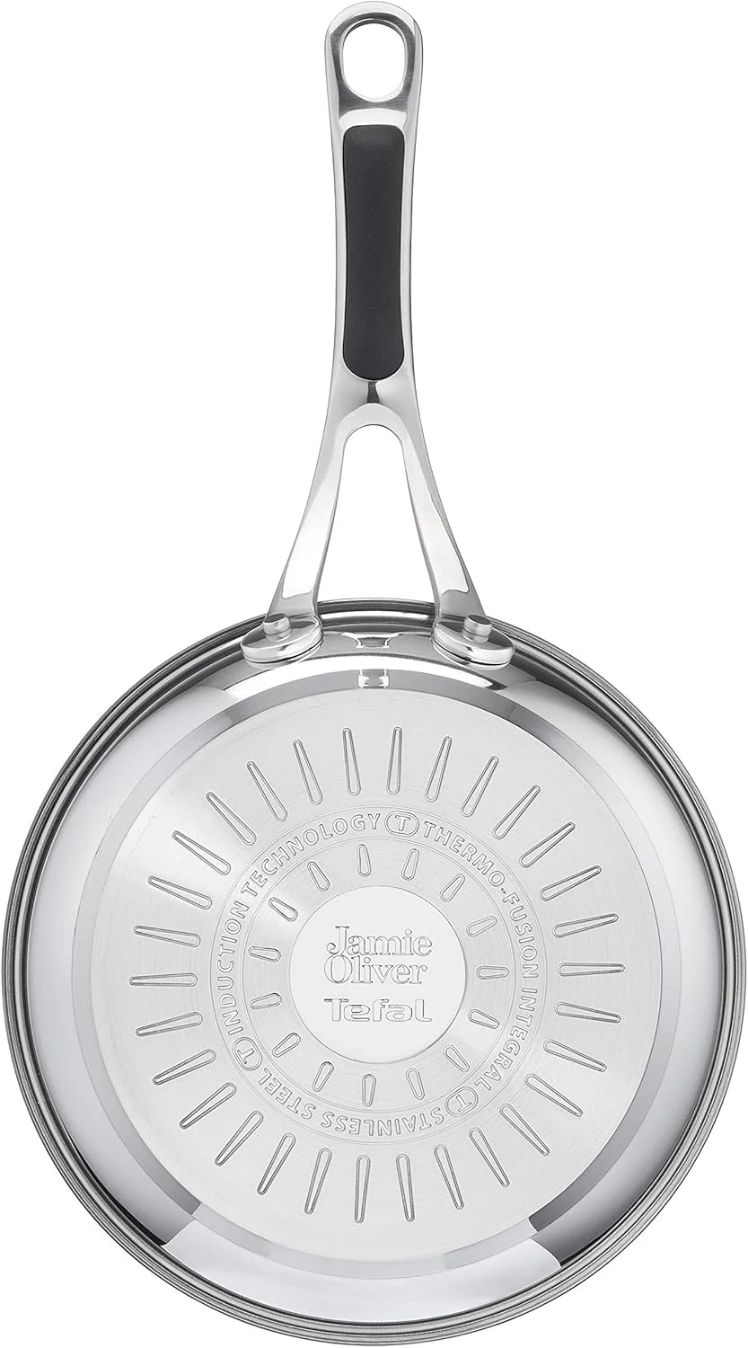تابه استیل 20 سانتی متری Jamie Oliver Cook's Classics تفال، پوشش نچسب، نشانگر حرارت، 100% ایمن، دسته سیلیکونی پرچ شده، قابل استفاده در فر، مناسب برای اجاق های القایی مدل E3060234 تابه استیل 20 سانتی متری Jamie Oliver Cook's Classics تفال، پوشش نچسب، نشانگر حرارت، 100% ایمن، دسته سیلیکونی پرچ شده، قابل استفاده در فر، مناسب برای اجاق های القایی مدل E3060234