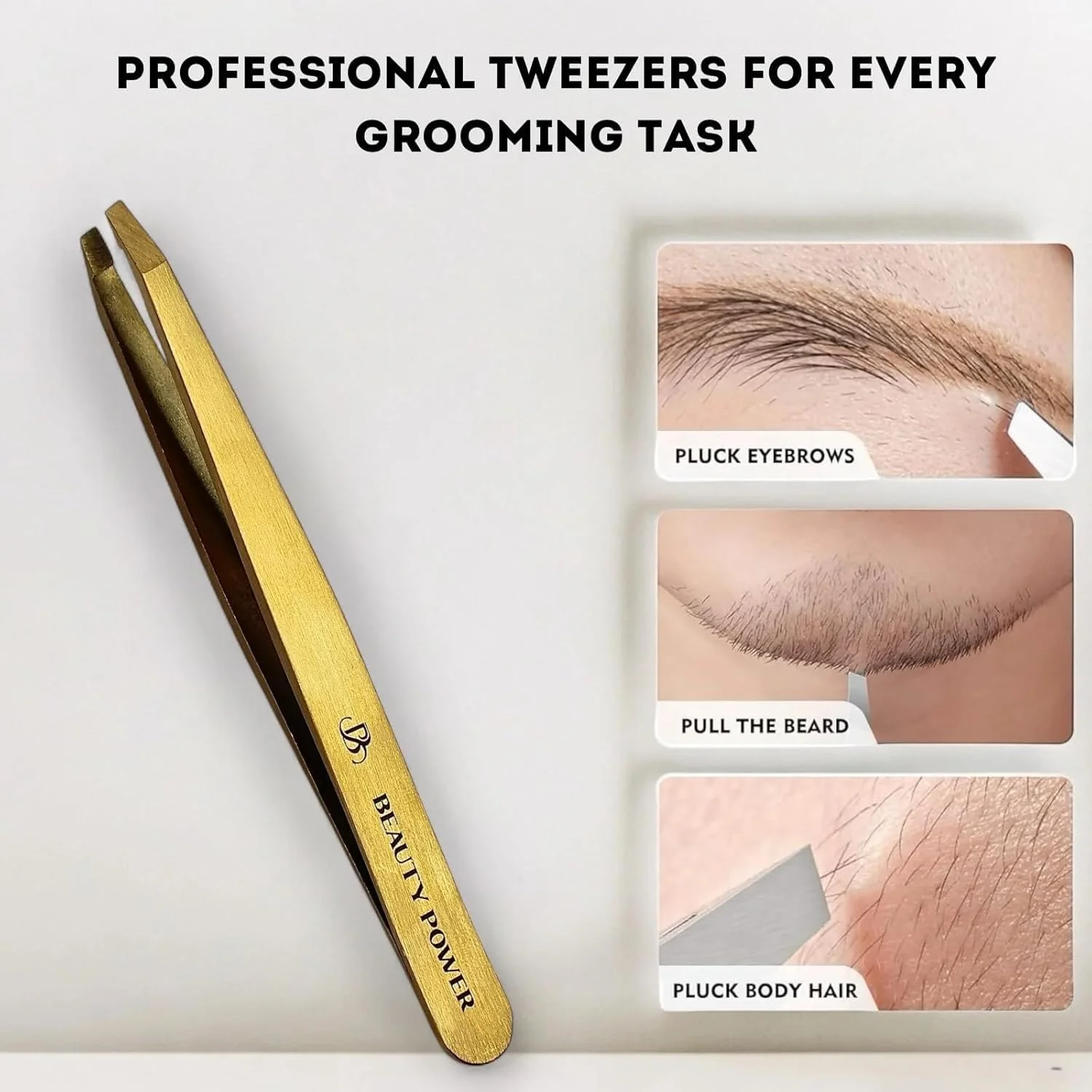 موچین حرفه ای Beauty Power در جعبه - نوک مورب، فولاد ضد زنگ آلمانی بادوام و سبک وزن، موچین فوق دقیق برای ابرو، موهای صورت، چانه و از بین بردن موهای زیر پوستی - هدیه (طلایی) موچین حرفه ای Beauty Power در جعبه - نوک مورب، فولاد ضد زنگ آلمانی بادوام و سبک وزن، موچین فوق دقیق برای ابرو، موهای صورت، چانه و از بین بردن موهای زیر پوستی - هدیه (طلایی)