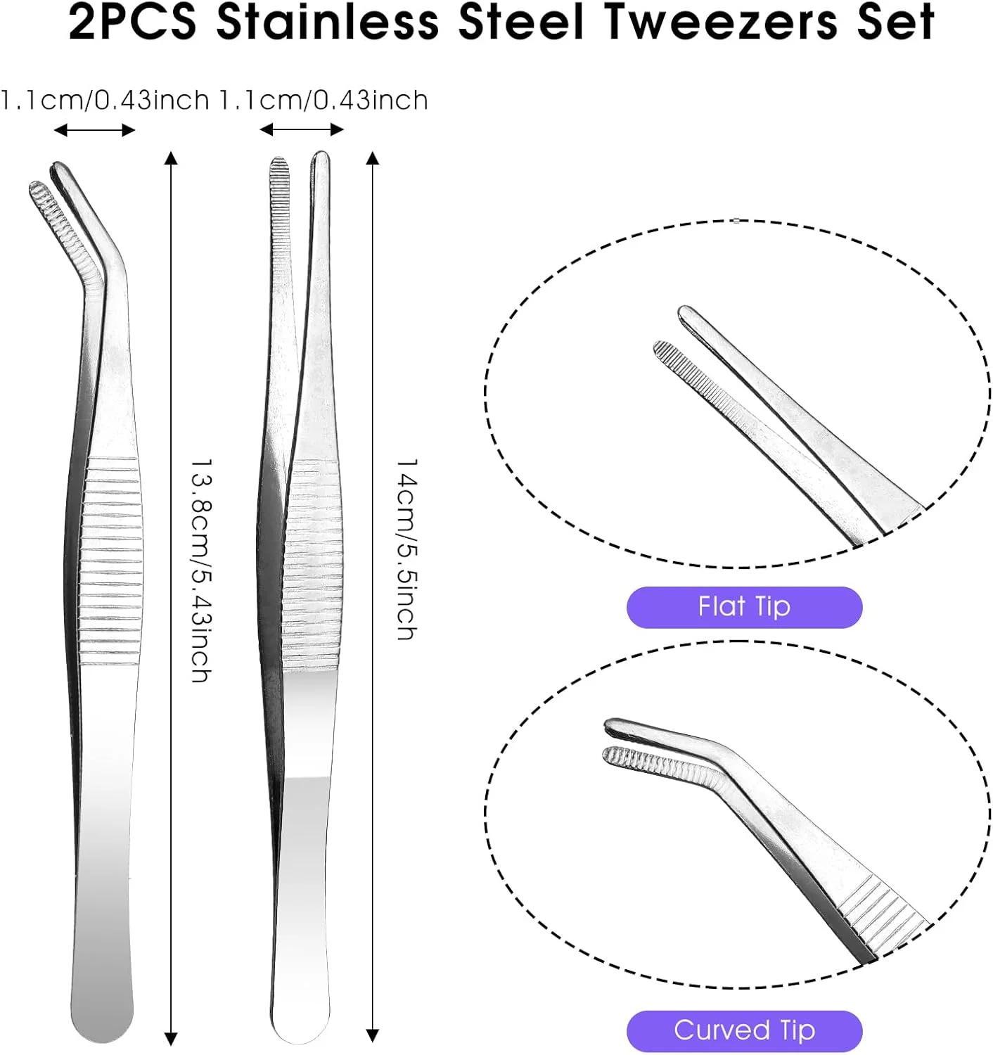 AOZUO 2 عدد موچین استیل ضد زنگ 14 سانتی متری، موچین خمیده، موچین نوک تیز ضد لغزش، موچین صاف بلند، موچین مورب برای کاردستی، الکترونیک، کار آزمایشگاهی، چرخ خیاطی، موبر AOZUO 2 عدد موچین استیل ضد زنگ 14 سانتی متری، موچین خمیده، موچین نوک تیز ضد لغزش، موچین صاف بلند، موچین مورب برای کاردستی، الکترونیک، کار آزمایشگاهی، چرخ خیاطی، موبر