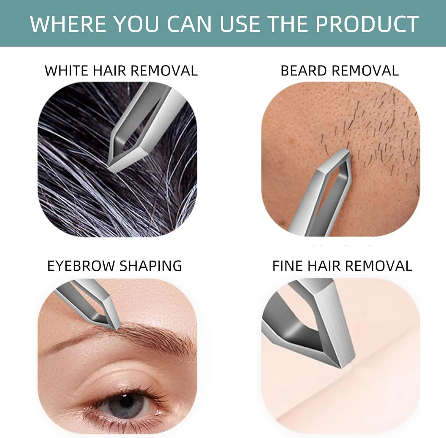 موچین ریش Ausomtek، موچین کندن موهای سفید، فولاد ضد زنگ، موچین حذف موهای ظریف، ابزار حالت دهی ابرو، نوک 5 میلی متری، کیف PU فیروزه ای 1 عددی، نقره ای، 1.0 عدد، (BRTW-SSS-96WDQP) موچین ریش Ausomtek، موچین کندن موهای سفید، فولاد ضد زنگ، موچین حذف موهای ظریف، ابزار حالت دهی ابرو، نوک 5 میلی متری، کیف PU فیروزه ای 1 عددی، نقره ای، 1.0 عدد، (BRTW-SSS-96WDQP)