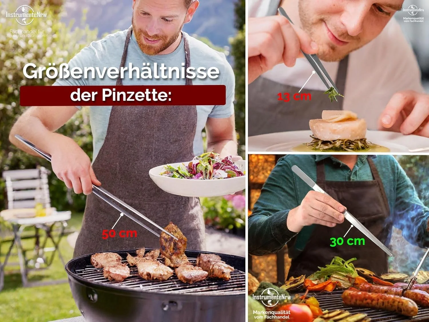 انبر گریل InstrumenteNrw، انبر سرخ کردنی، انبر دو طرفه 30 سانتی متری استیل ضد زنگ انبر گریل InstrumenteNrw، انبر سرخ کردنی، انبر دو طرفه 30 سانتی متری استیل ضد زنگ