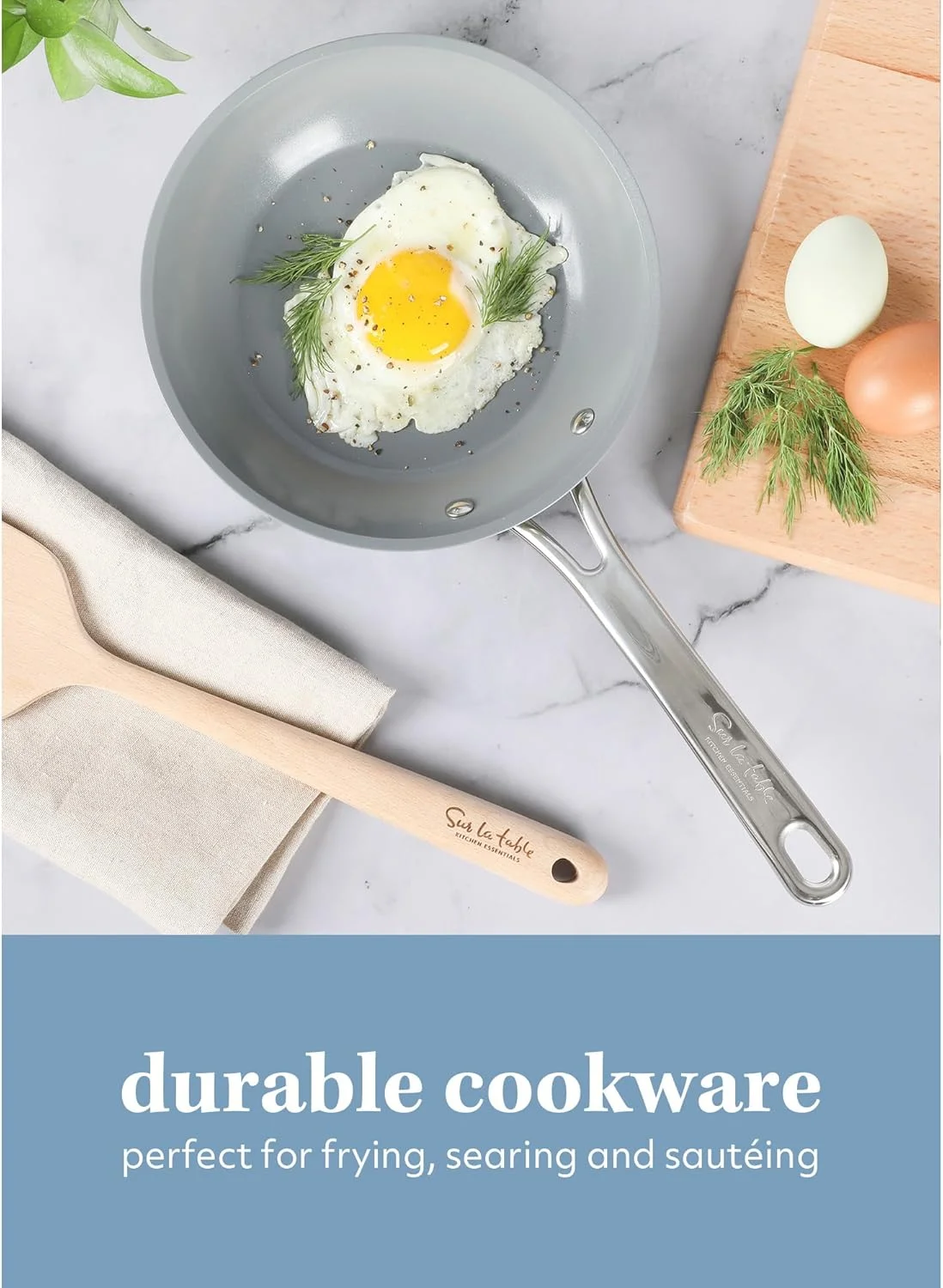 تابه سرخ کردنی 20 سانتی متری سور لا تابل، فاقد PFA، سرامیک تیتانیوم نچسب، ظروف آلومینیومی فورج شده - سبز - سازگار با اجاق های القایی تابه سرخ کردنی 20 سانتی متری سور لا تابل، فاقد PFA، سرامیک تیتانیوم نچسب، ظروف آلومینیومی فورج شده - سبز - سازگار با اجاق های القایی