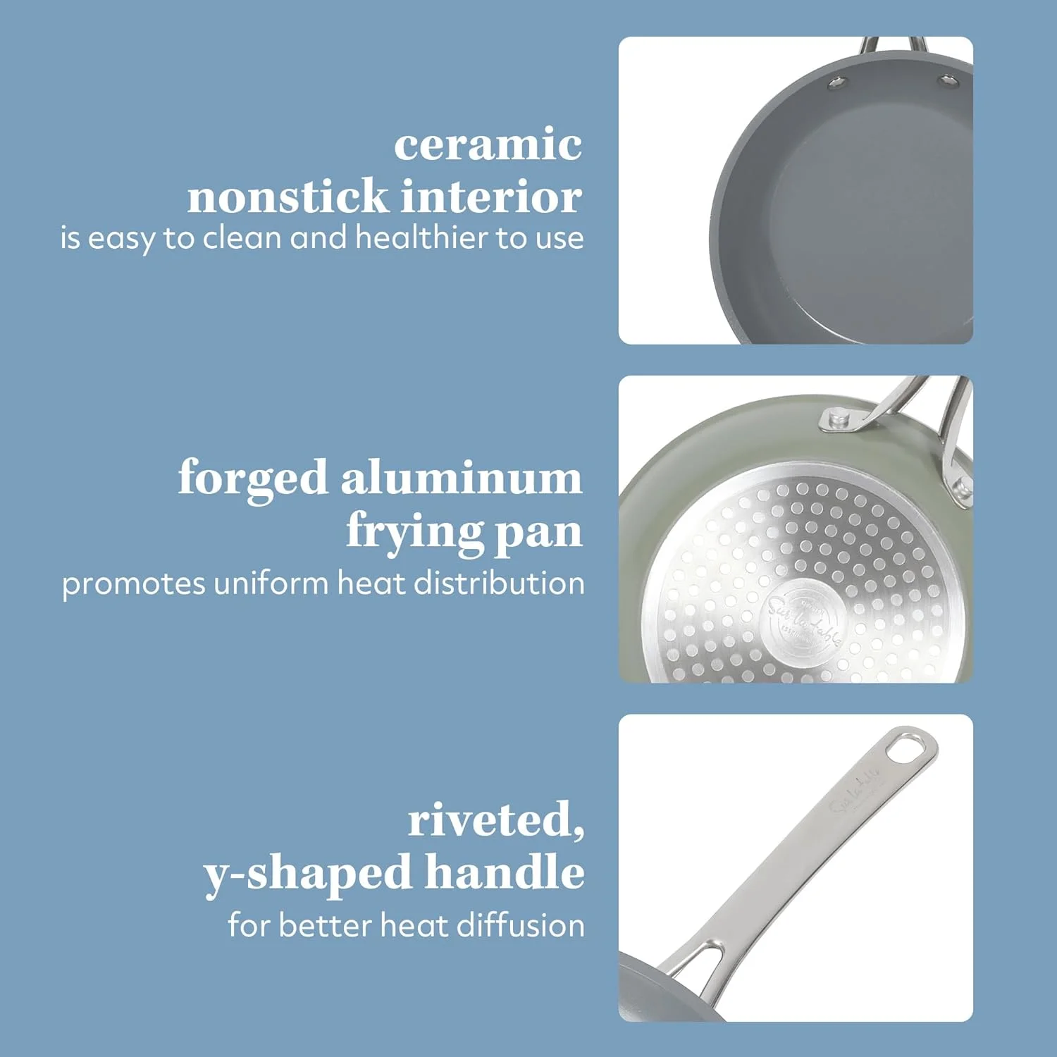 تابه سرخ کردنی 20 سانتی متری سور لا تابل، فاقد PFA، سرامیک تیتانیوم نچسب، ظروف آلومینیومی فورج شده - سبز - سازگار با اجاق های القایی تابه سرخ کردنی 20 سانتی متری سور لا تابل، فاقد PFA، سرامیک تیتانیوم نچسب، ظروف آلومینیومی فورج شده - سبز - سازگار با اجاق های القایی