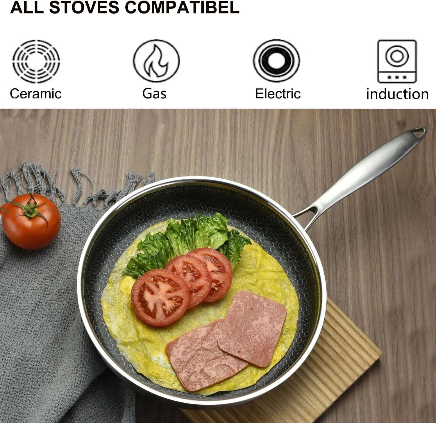 تابه استیل ضد زنگ SYXUMLKLS با درب 28 سانتیمتری، تابه وک با تکنولوژی ترکیبی، تابه سرخکن نچسب، تابه گریل، بدون PFOA (قابل شستشو در ماشین ظرفشویی/قابل استفاده در اجاق گاز القایی/گازی/برقی) تابه استیل ضد زنگ SYXUMLKLS با درب 28 سانتیمتری، تابه وک با تکنولوژی ترکیبی، تابه سرخکن نچسب، تابه گریل، بدون PFOA (قابل شستشو در ماشین ظرفشویی/قابل استفاده در اجاق گاز القایی/گازی/برقی)