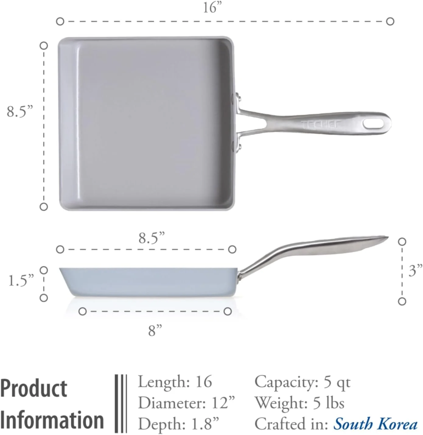 تابه املت ژاپنی تاماگویاکی سرامیکی نچسب تفلون TECHEF - تابه/ماهیتابه تخم مرغ، (بدون PTFE، PFAS و PFOA)، مناسب برای اجاق های القایی، ساخت کره تابه املت ژاپنی تاماگویاکی سرامیکی نچسب تفلون TECHEF - تابه/ماهیتابه تخم مرغ، (بدون PTFE، PFAS و PFOA)، مناسب برای اجاق های القایی، ساخت کره