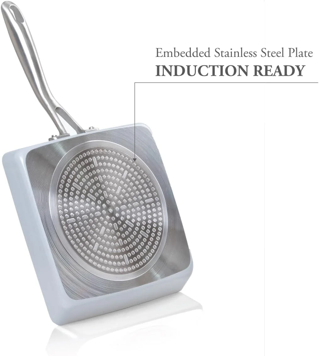 تابه املت ژاپنی تاماگویاکی سرامیکی نچسب تفلون TECHEF - تابه/ماهیتابه تخم مرغ، (بدون PTFE، PFAS و PFOA)، مناسب برای اجاق های القایی، ساخت کره تابه املت ژاپنی تاماگویاکی سرامیکی نچسب تفلون TECHEF - تابه/ماهیتابه تخم مرغ، (بدون PTFE، PFAS و PFOA)، مناسب برای اجاق های القایی، ساخت کره