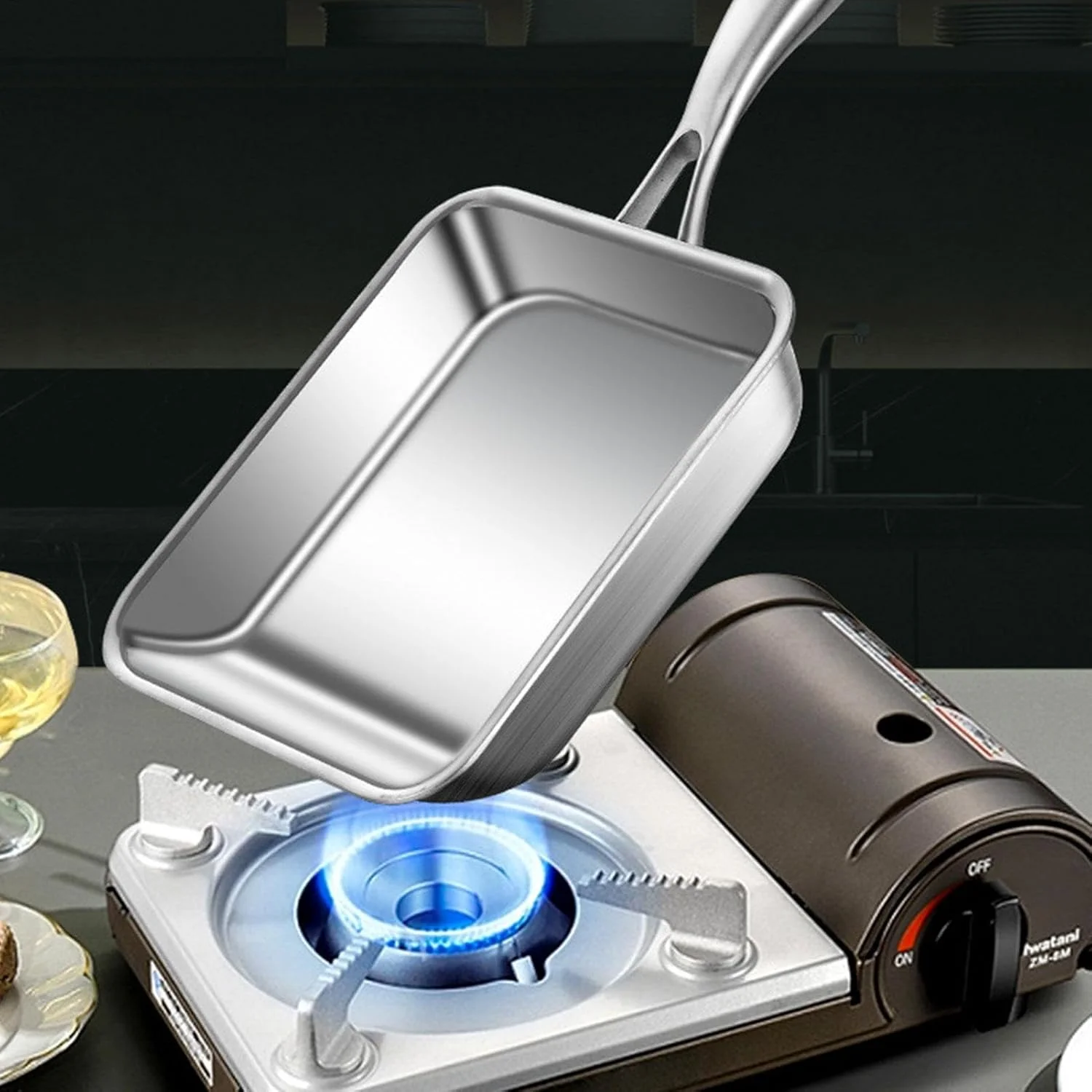 Nonstick Square Frying Pan, 3-Ply Stainless Steel Deep Skillet, Small Nonstick Egg Pan, Durable Scratch-Resistant Cookware, Induction Compatible Multipurpose Pan for Eggs and Everyday Cooking Nonstick Square Frying Pan, 3-Ply Stainless Steel Deep Skillet, Small Nonstick Egg Pan, Durable Scratch-Resistant Cookware, Induction Compatible Multipurpose Pan for Eggs and Everyday Cooking