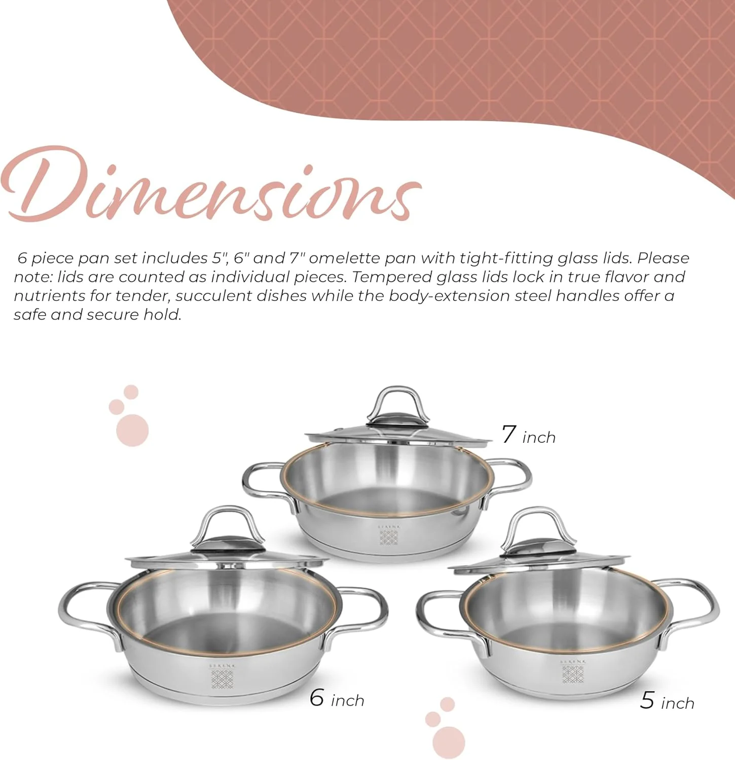 ست تابه تخم مرغ 6 پارچه سرنک، تابه استیل ضد زنگ 5، 6 و 7 اینچی با درب، تابه پخت املت حرفه ای، کپسول کف، قابل شستشو در ماشین ظرفشویی، ظروف پخت و پز القایی ست تابه تخم مرغ 6 پارچه سرنک، تابه استیل ضد زنگ 5، 6 و 7 اینچی با درب، تابه پخت املت حرفه ای، کپسول کف، قابل شستشو در ماشین ظرفشویی، ظروف پخت و پز القایی