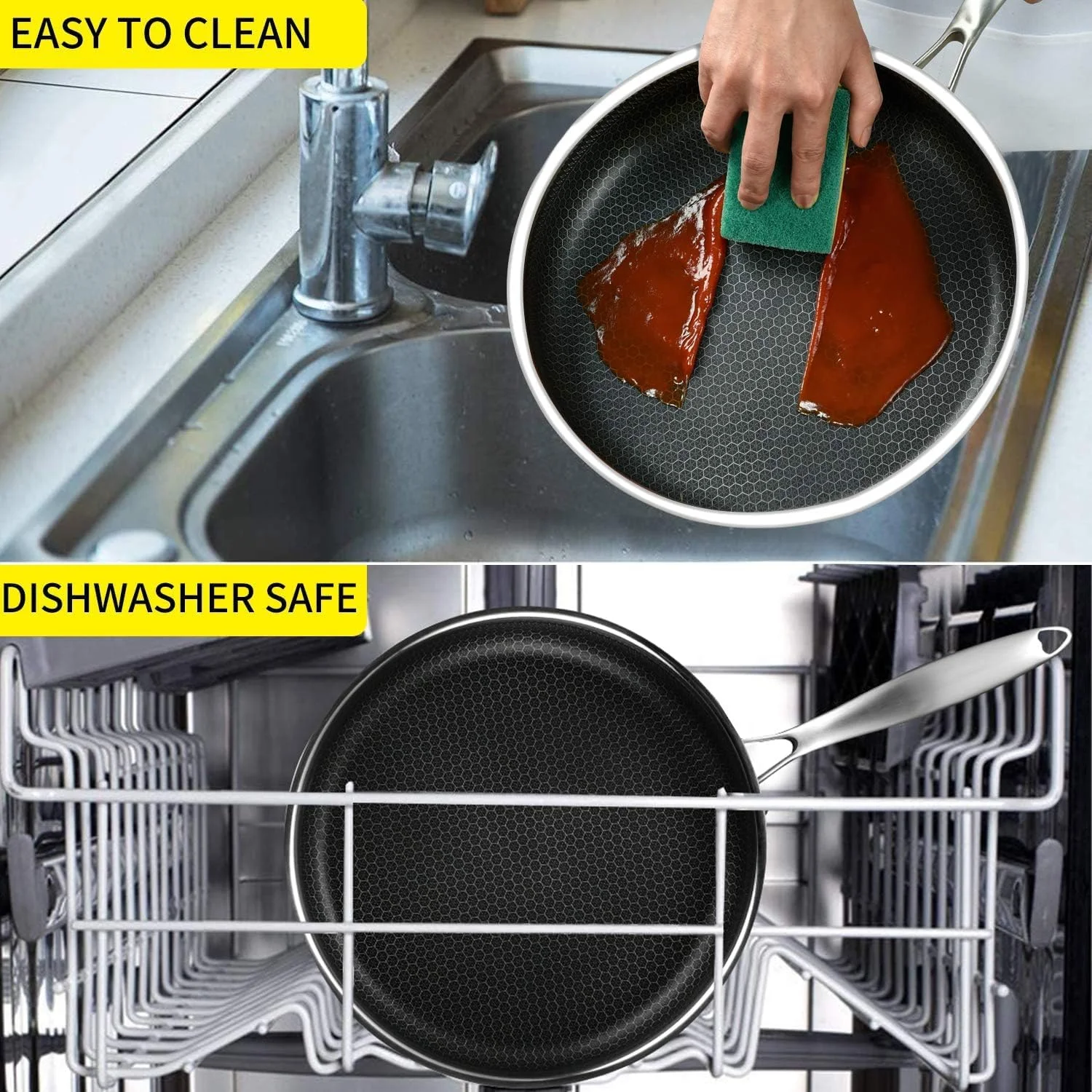 تابه استیل ضد زنگ SYXUMLKLS با درب 28 سانتیمتری، تابه وک با تکنولوژی ترکیبی، تابه سرخکن نچسب، تابه گریل، بدون PFOA (قابل شستشو در ماشین ظرفشویی/قابل استفاده در اجاق گاز القایی/گازی/برقی) تابه استیل ضد زنگ SYXUMLKLS با درب 28 سانتیمتری، تابه وک با تکنولوژی ترکیبی، تابه سرخکن نچسب، تابه گریل، بدون PFOA (قابل شستشو در ماشین ظرفشویی/قابل استفاده در اجاق گاز القایی/گازی/برقی)