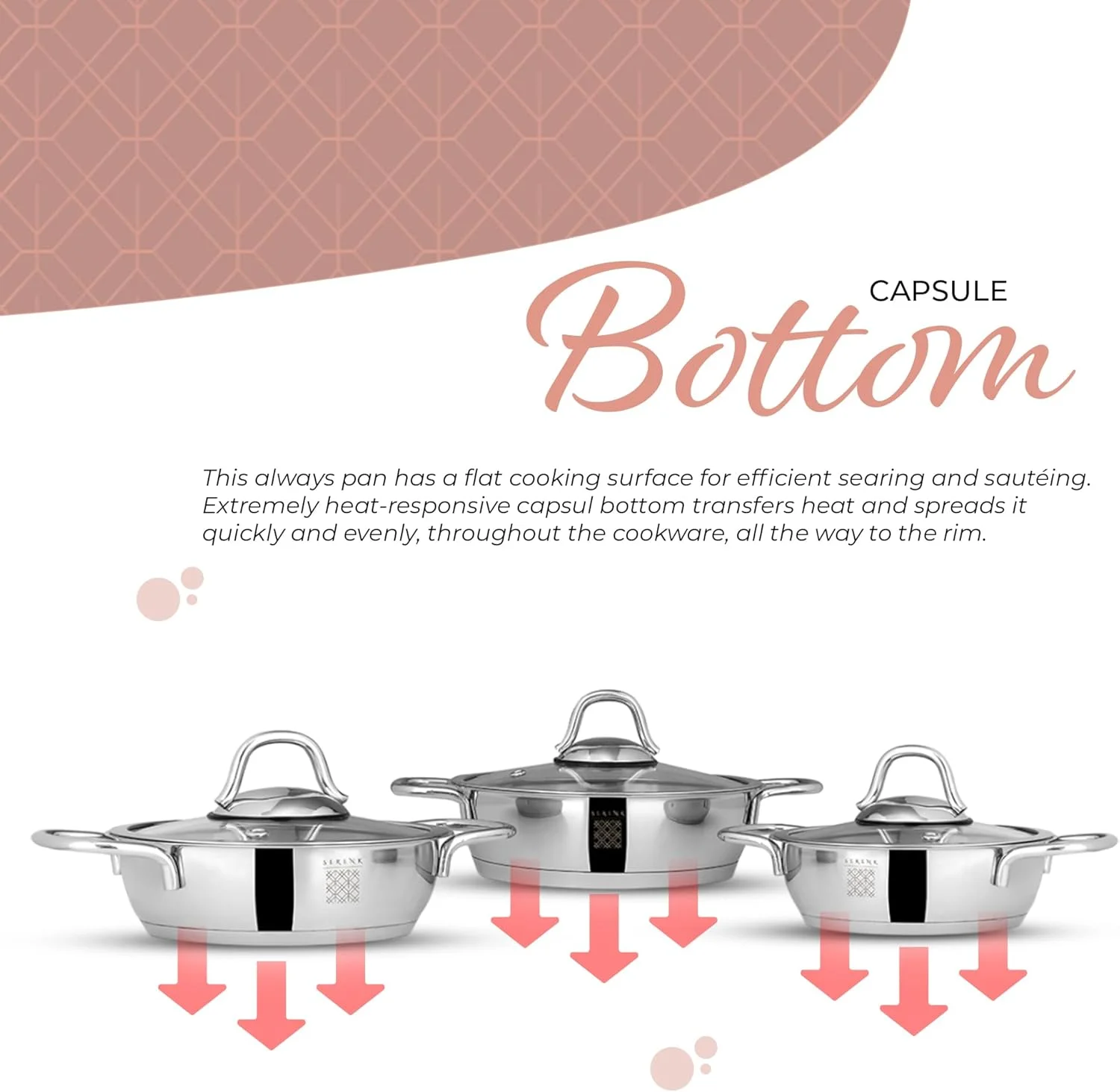 ست تابه تخم مرغ 6 پارچه سرنک، تابه استیل ضد زنگ 5، 6 و 7 اینچی با درب، تابه پخت املت حرفه ای، کپسول کف، قابل شستشو در ماشین ظرفشویی، ظروف پخت و پز القایی ست تابه تخم مرغ 6 پارچه سرنک، تابه استیل ضد زنگ 5، 6 و 7 اینچی با درب، تابه پخت املت حرفه ای، کپسول کف، قابل شستشو در ماشین ظرفشویی، ظروف پخت و پز القایی