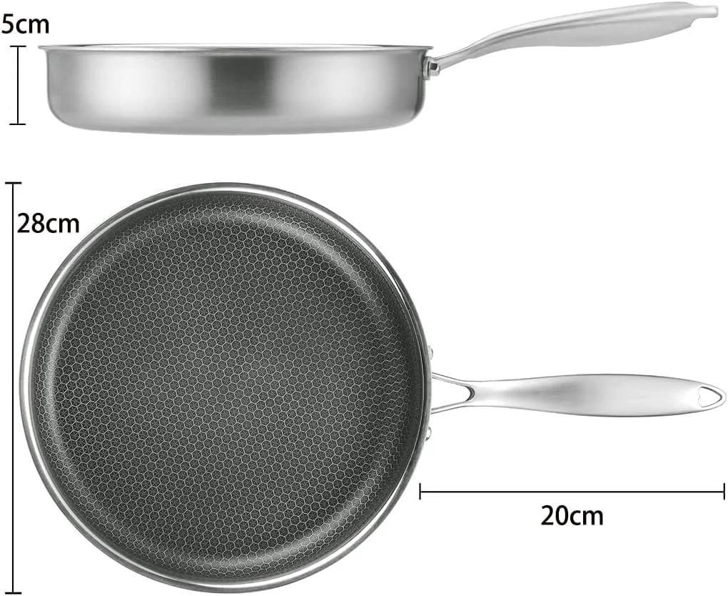 تابه استیل ضد زنگ SYXUMLKLS با درب 28 سانتیمتری، تابه وک با تکنولوژی ترکیبی، تابه سرخکن نچسب، تابه گریل، بدون PFOA (قابل شستشو در ماشین ظرفشویی/قابل استفاده در اجاق گاز القایی/گازی/برقی) تابه استیل ضد زنگ SYXUMLKLS با درب 28 سانتیمتری، تابه وک با تکنولوژی ترکیبی، تابه سرخکن نچسب، تابه گریل، بدون PFOA (قابل شستشو در ماشین ظرفشویی/قابل استفاده در اجاق گاز القایی/گازی/برقی)