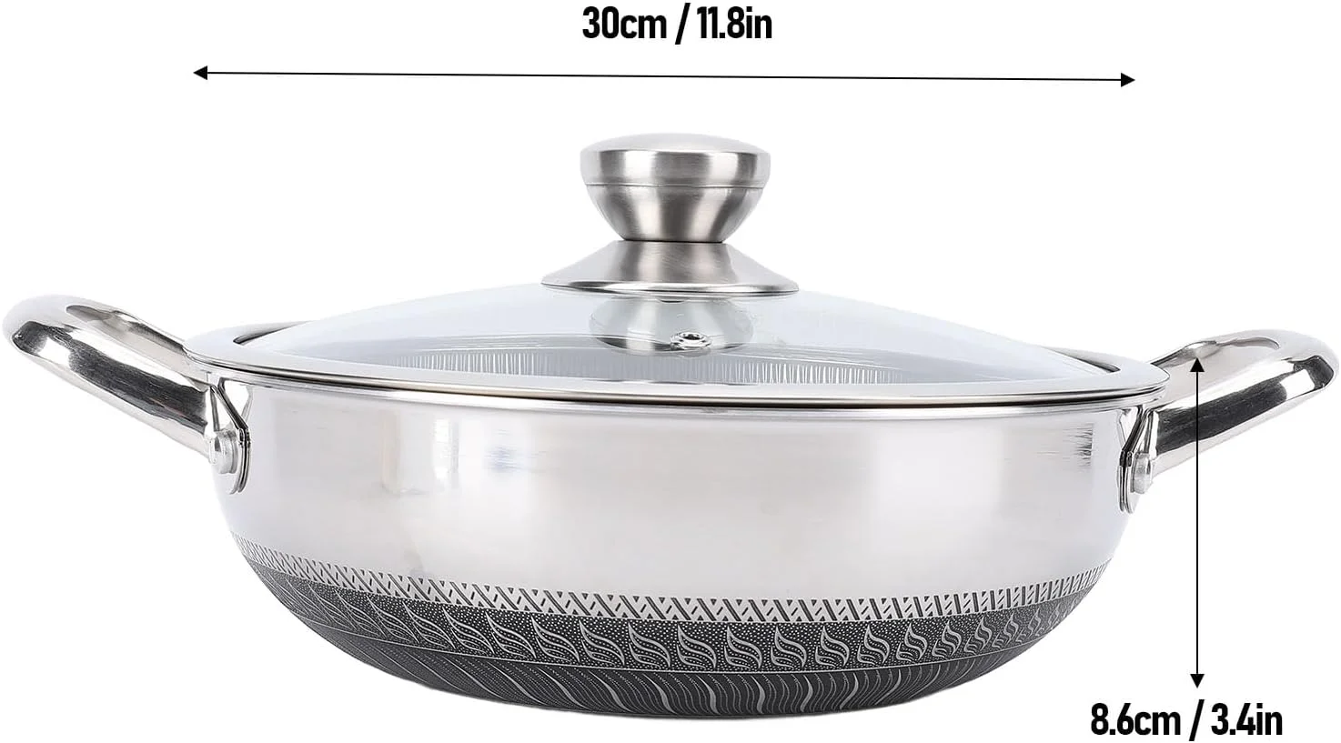 316 Stainless Steel Nonstick Frying Pan with Lid, Honeycomb Skillet for Induction & Gas Stove, Dishwasher Safe, Anti Scratch Cookware for Home & Professional Use (30cm) 316 Stainless Steel Nonstick Frying Pan with Lid, Honeycomb Skillet for Induction & Gas Stove, Dishwasher Safe, Anti Scratch Cookware for Home & Professional Use (30cm)