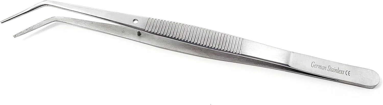 موچین آزمایشگاهی A2Z SCILAB، دقت بالا، 6 اینچ (15.2 سانتی متر)، نوک زاویه دار ظریف و قوی، فولاد ضد زنگ موچین آزمایشگاهی A2Z SCILAB، دقت بالا، 6 اینچ (15.2 سانتی متر)، نوک زاویه دار ظریف و قوی، فولاد ضد زنگ