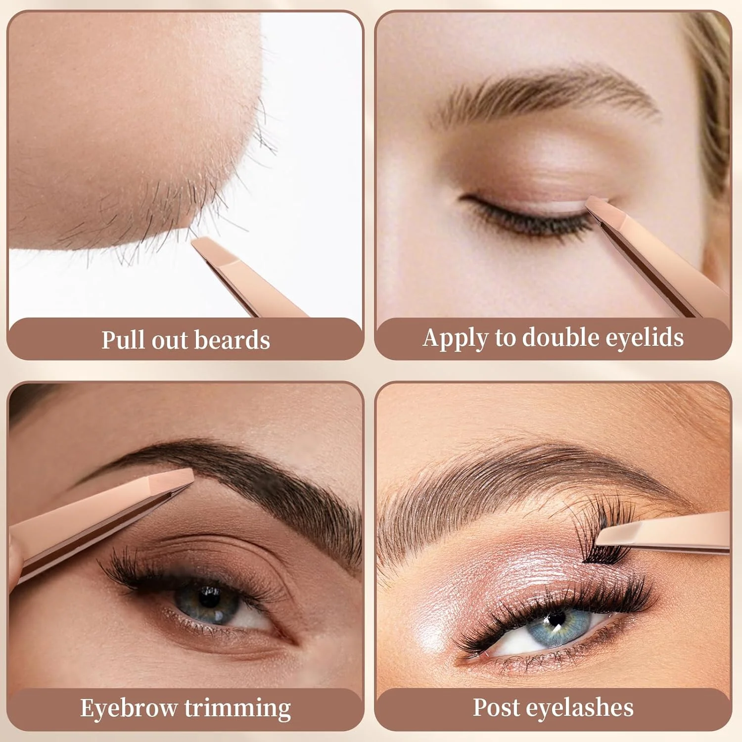 موچین حرفه ای Velodios، موچین فوق دقیق برای ابرو، موهای صورت، چانه و از بین بردن موهای زیر پوستی (رزگلد) موچین حرفه ای Velodios، موچین فوق دقیق برای ابرو، موهای صورت، چانه و از بین بردن موهای زیر پوستی (رزگلد)