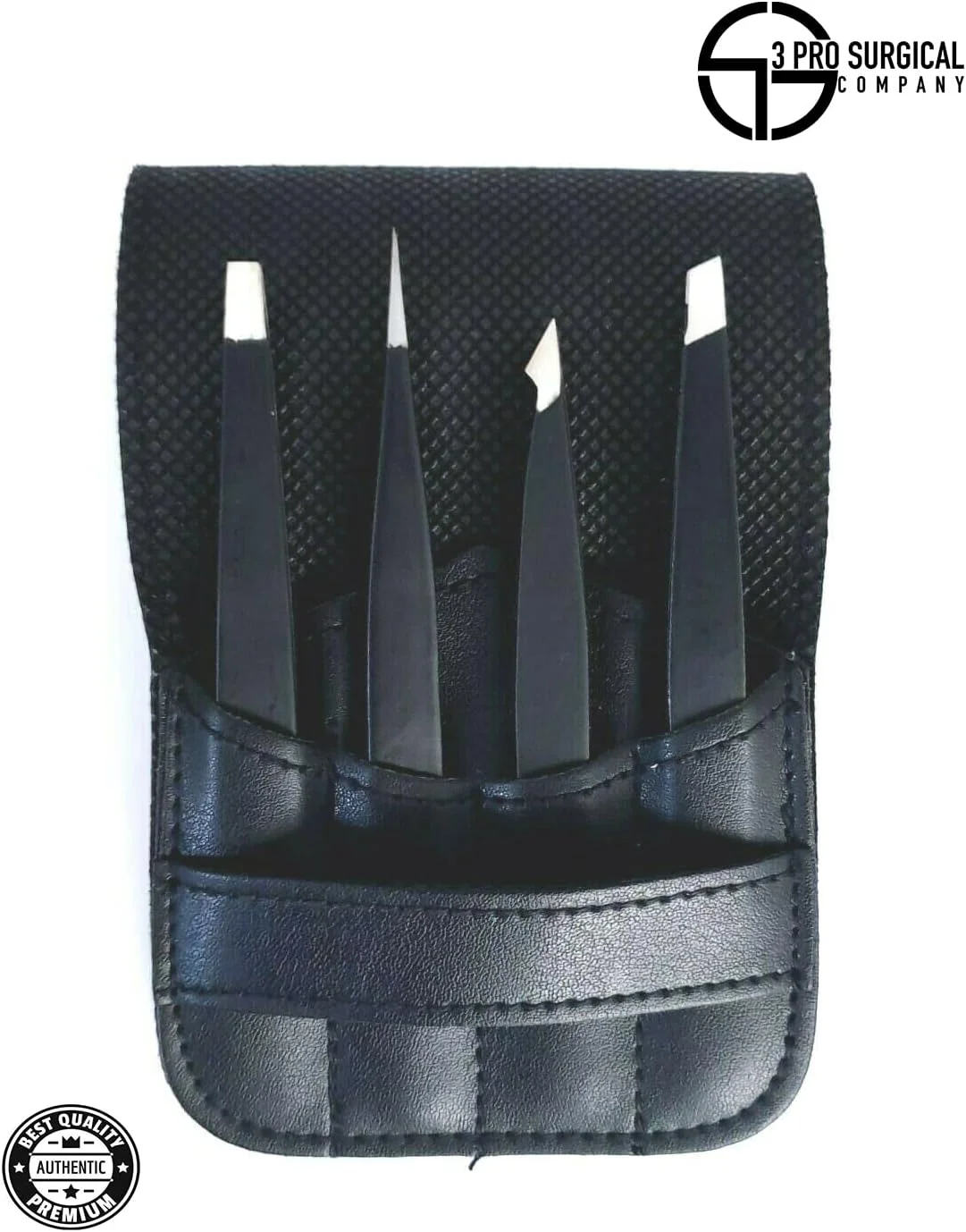 ست موچین جراحی 3Pro با کیف مسافرتی، دقت عالی، 4 عدد موچین آلیاژی ضد زنگ حرفه ای برای زنان و مردان، چند منظوره برای ابرو، موهای صورت، موهای زیر پوستی ست موچین جراحی 3Pro با کیف مسافرتی، دقت عالی، 4 عدد موچین آلیاژی ضد زنگ حرفه ای برای زنان و مردان، چند منظوره برای ابرو، موهای صورت، موهای زیر پوستی