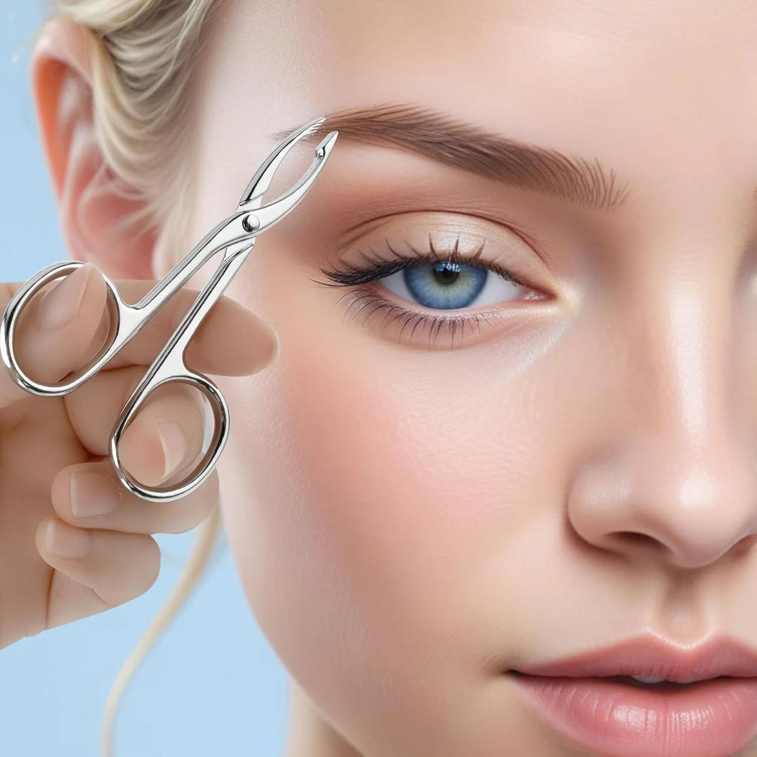 YUXIANLB 2 عدد موچین قیچی دسته دار نوک صاف قیچی شکل موچین ابرو برای برداشتن موهای صورت، موچین ابرو برای مراقبت از ابرو، موچین ابرو برای زنان و مردان (نقره ای) YUXIANLB 2 عدد موچین قیچی دسته دار نوک صاف قیچی شکل موچین ابرو برای برداشتن موهای صورت، موچین ابرو برای مراقبت از ابرو، موچین ابرو برای زنان و مردان (نقره ای)