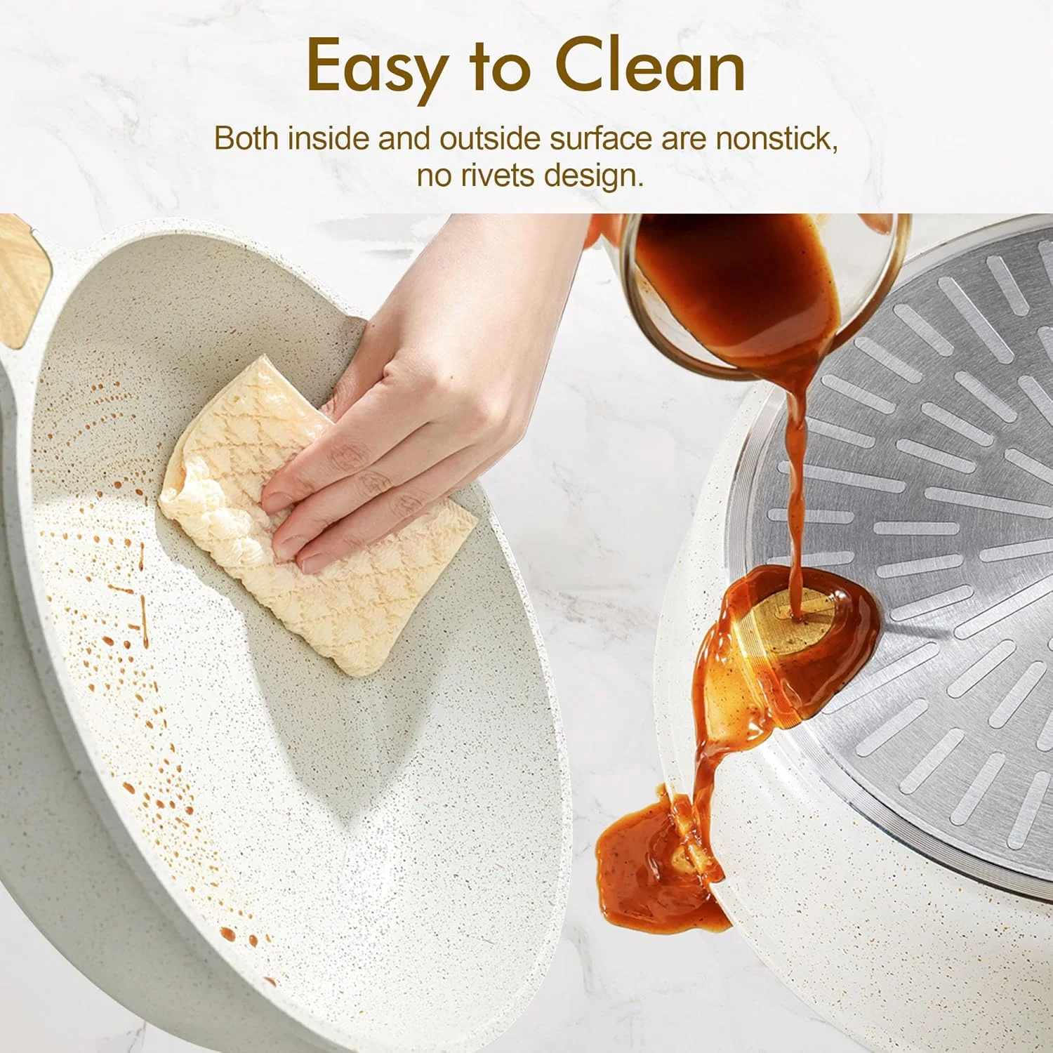 تابه سرخ کن سرامیکی نچسب SENSARTE سایز 10 اینچ/3.5 کوارت، تابه گود سرخ کردنی غیر سمی با درب، پخت و پز سالم، دسته خنک، سازگار با القایی، بدون PFOA و PFAS تابه سرخ کن سرامیکی نچسب SENSARTE سایز 10 اینچ/3.5 کوارت، تابه گود سرخ کردنی غیر سمی با درب، پخت و پز سالم، دسته خنک، سازگار با القایی، بدون PFOA و PFAS