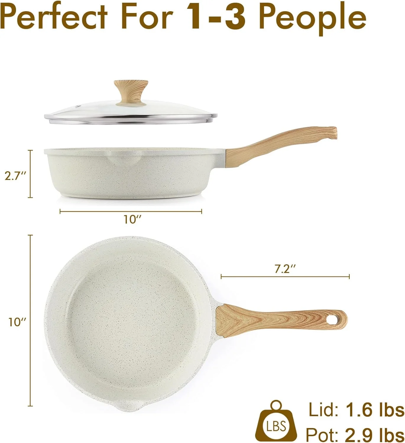 تابه سرخ کن سرامیکی نچسب SENSARTE سایز 10 اینچ/3.5 کوارت، تابه گود سرخ کردنی غیر سمی با درب، پخت و پز سالم، دسته خنک، سازگار با القایی، بدون PFOA و PFAS تابه سرخ کن سرامیکی نچسب SENSARTE سایز 10 اینچ/3.5 کوارت، تابه گود سرخ کردنی غیر سمی با درب، پخت و پز سالم، دسته خنک، سازگار با القایی، بدون PFOA و PFAS